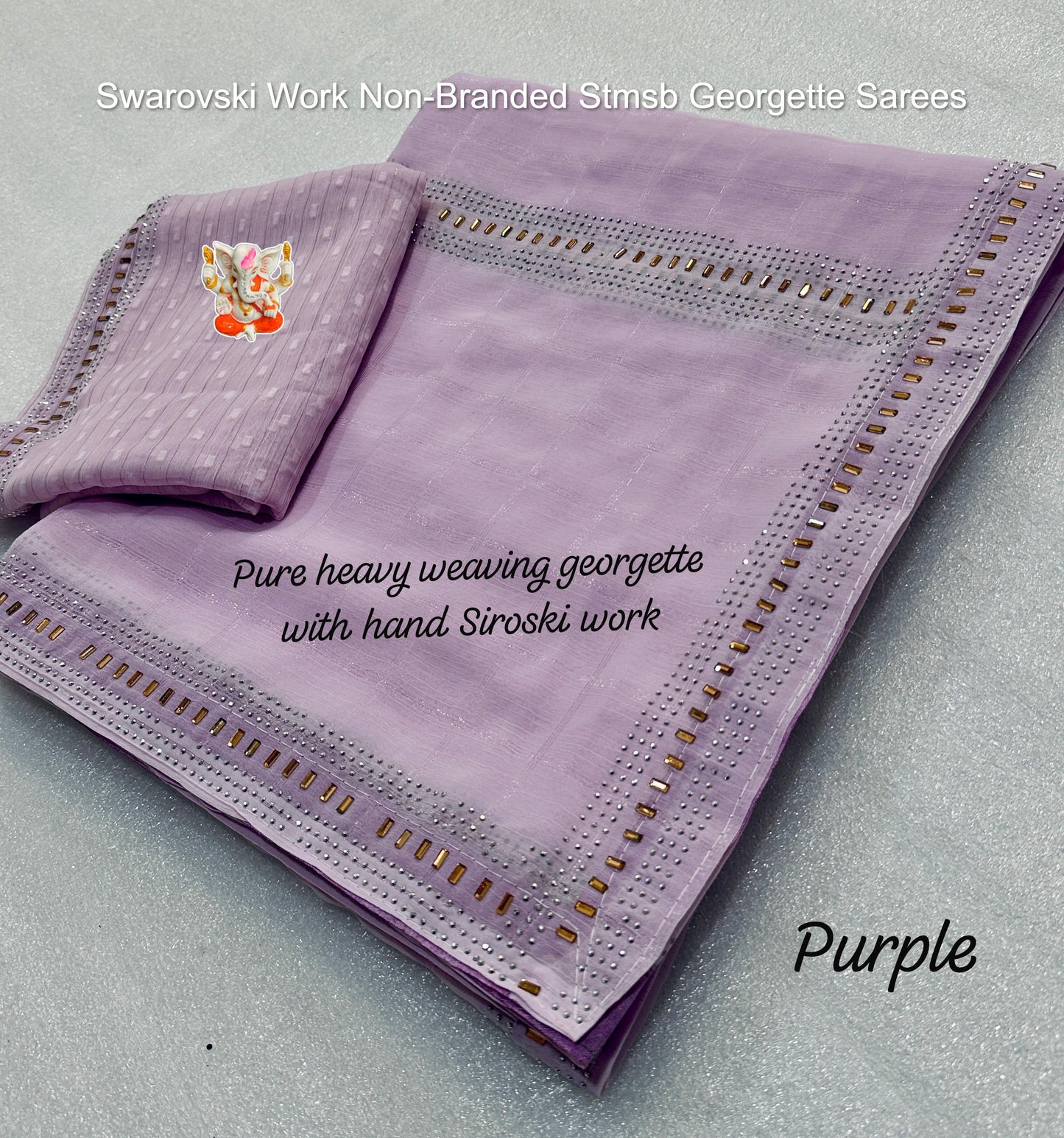 Swarovski Work Non-Branded Stmsb Georgette Sarees