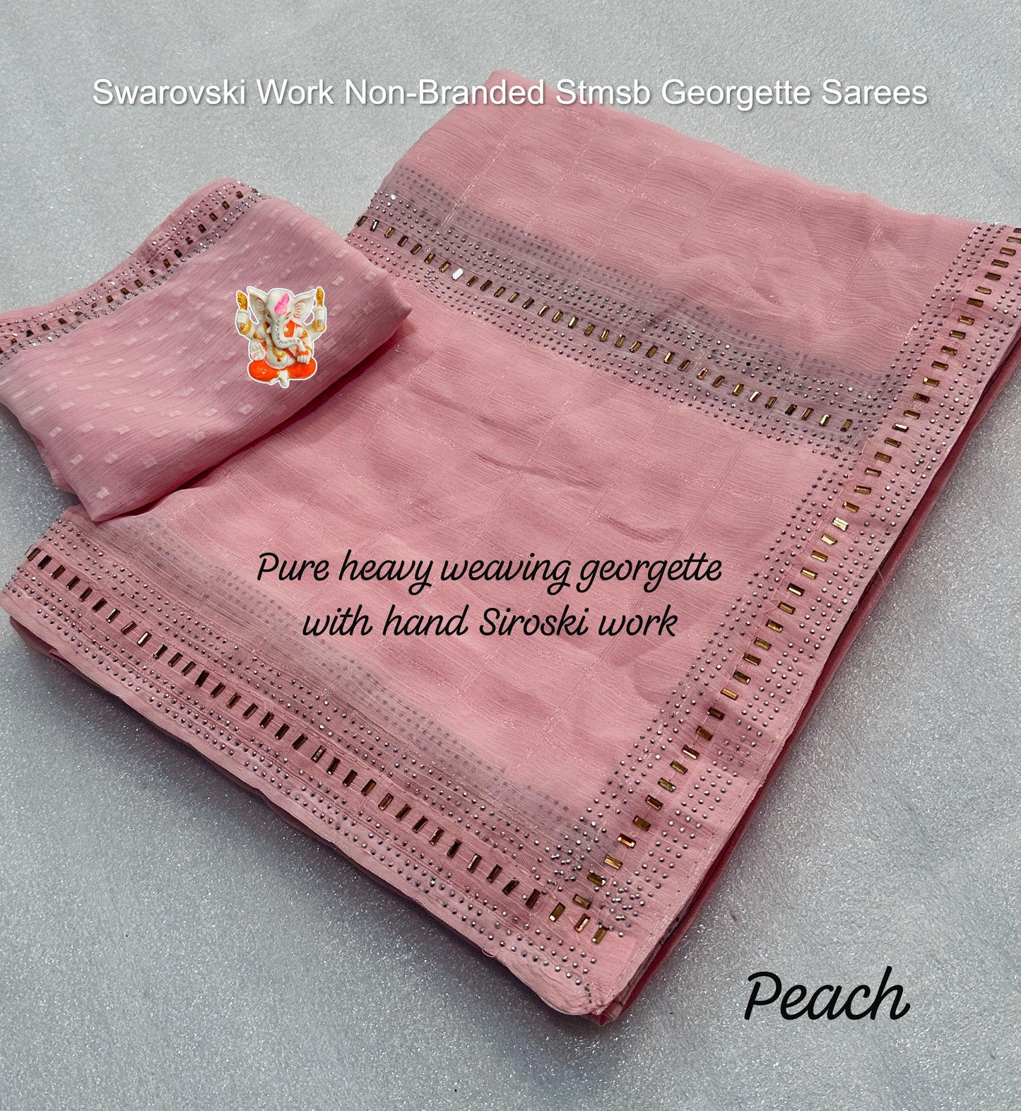 Swarovski Work Non-Branded Stmsb Georgette Sarees