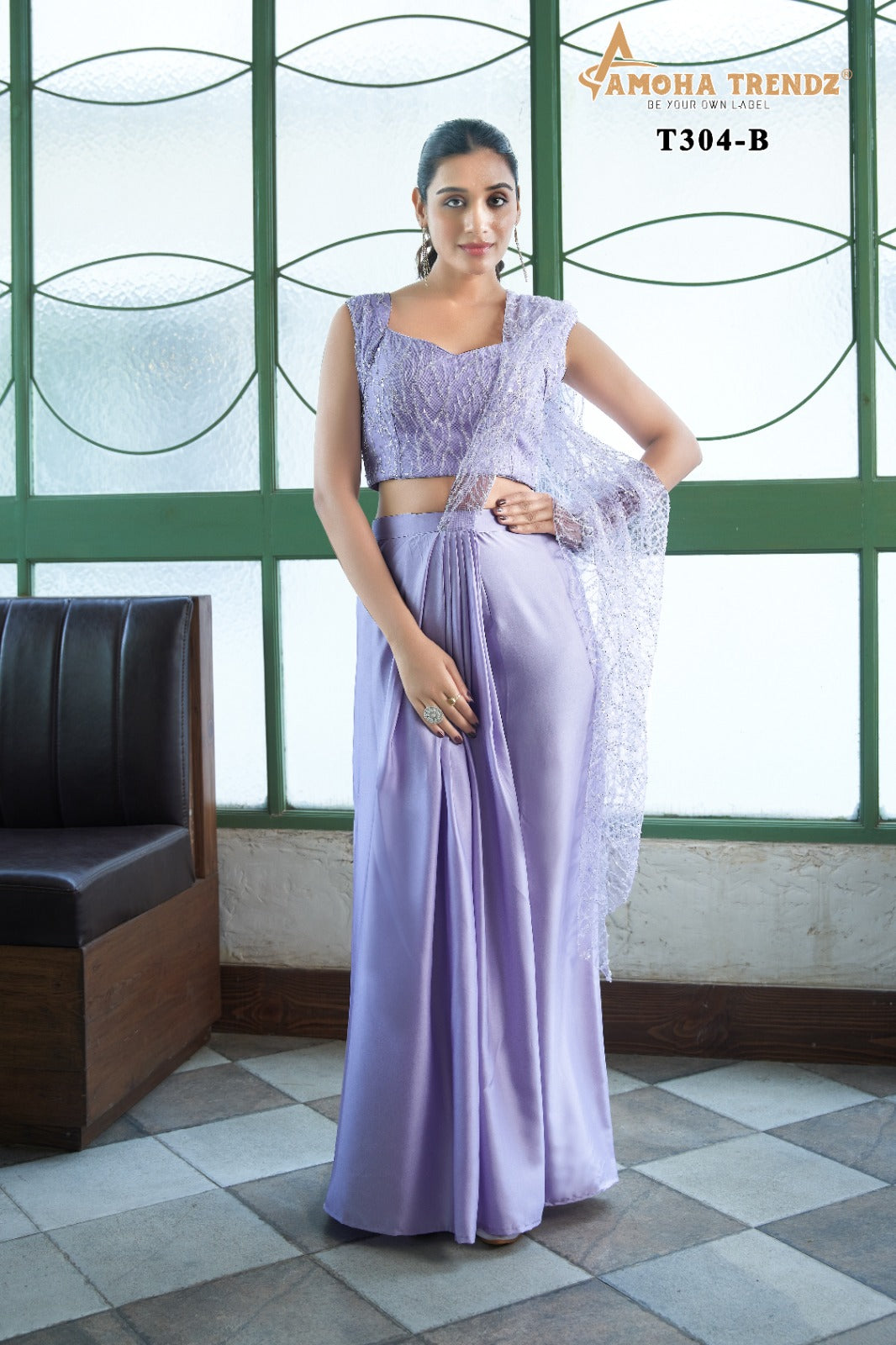 T-304B Amoha Embroidered Ready To Wear Saree