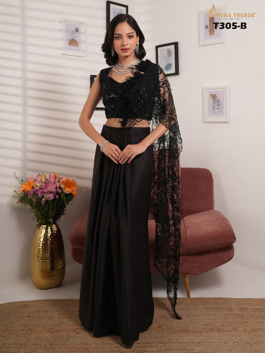 T305B Amoha Embroidery Ready To Wear Saree