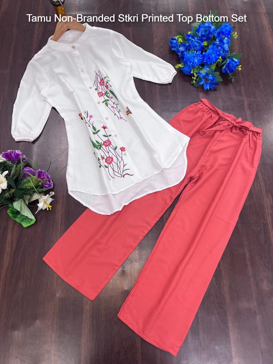 Tamu Non-Branded Stkri Printed Top Bottom Set