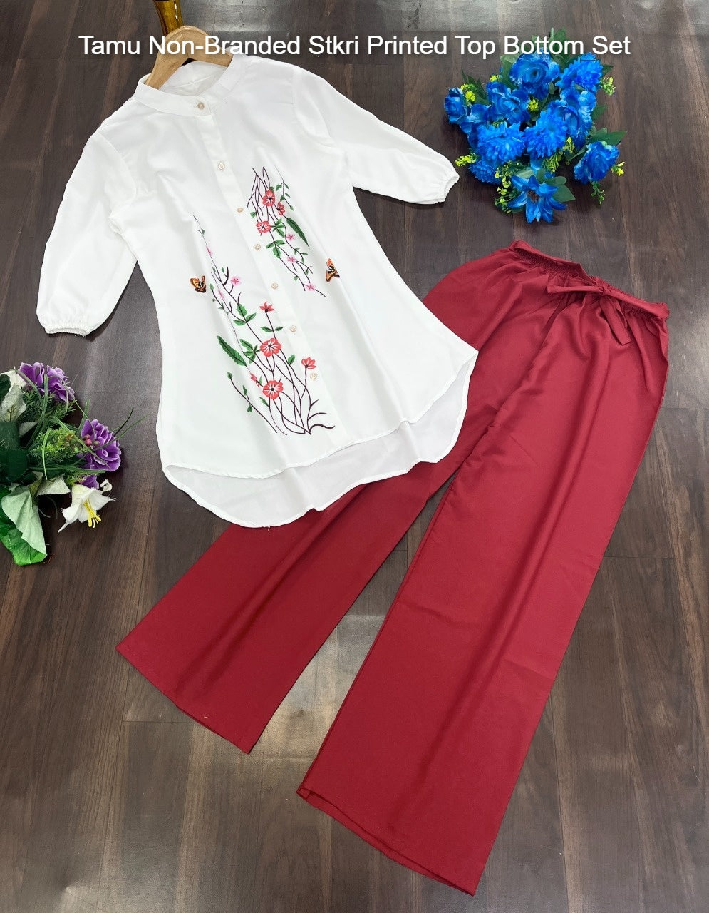 Tamu Non-Branded Stkri Printed Top Bottom Set