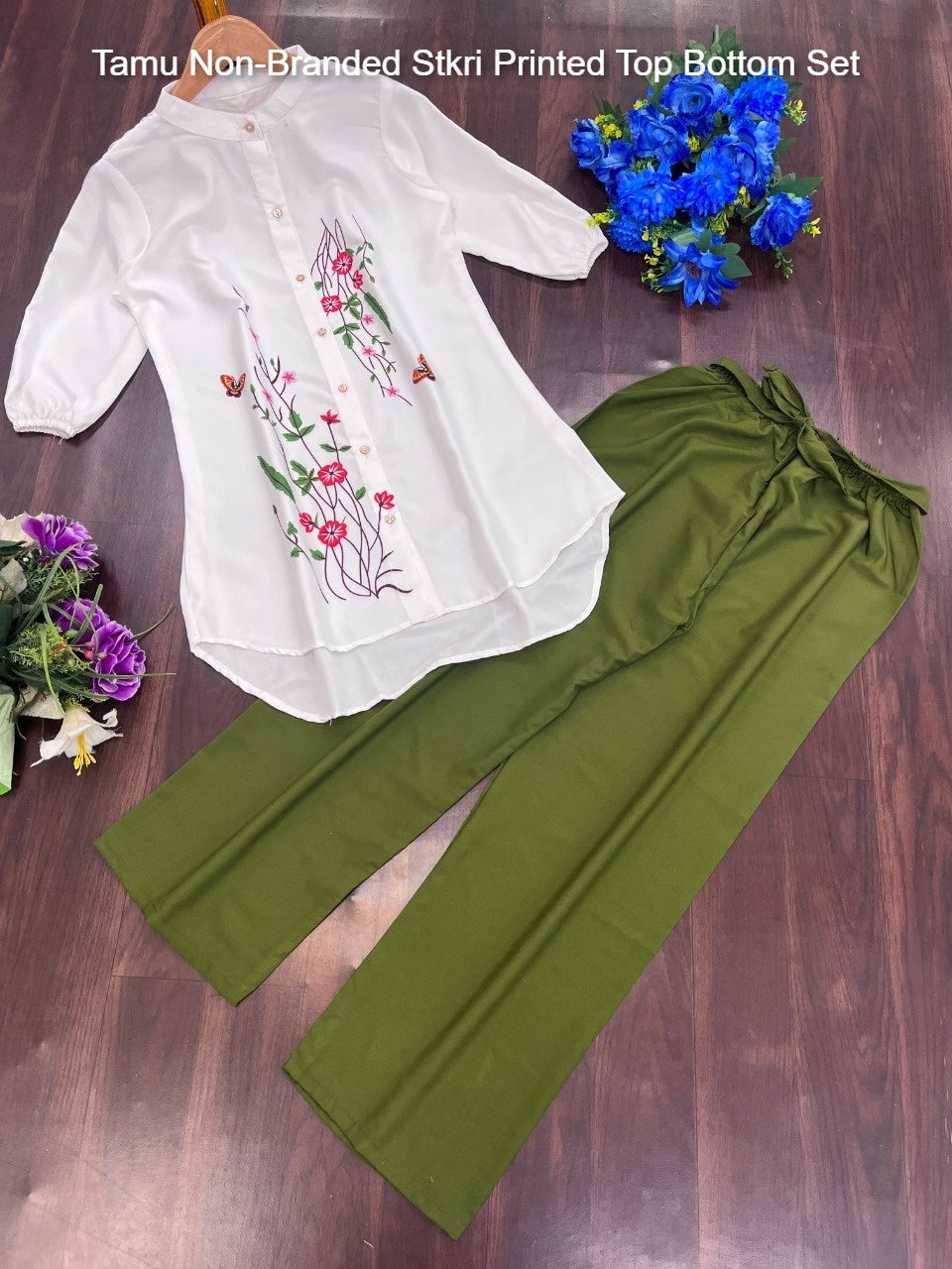 Tamu Non-Branded Stkri Printed Top Bottom Set