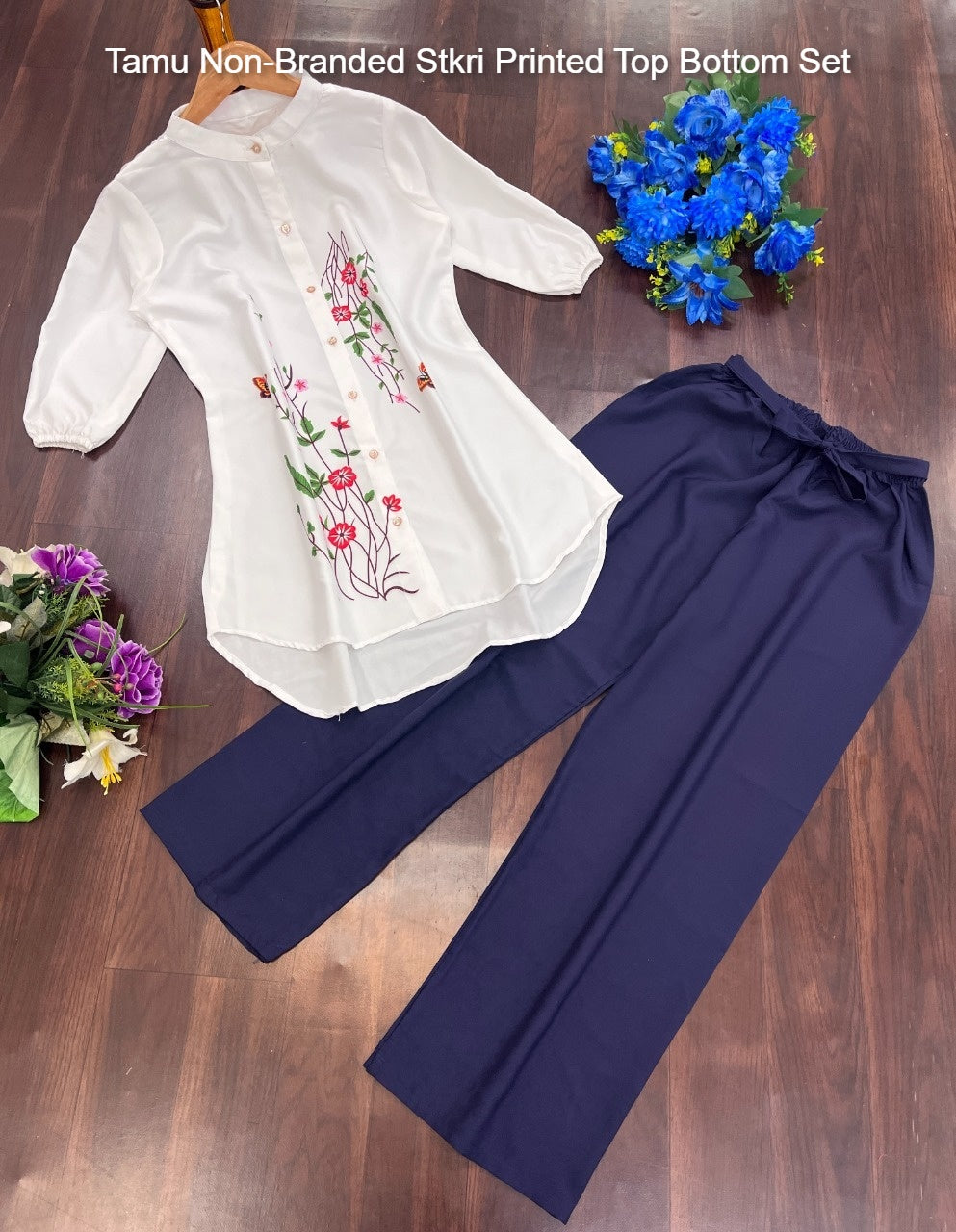 Tamu Non-Branded Stkri Printed Top Bottom Set