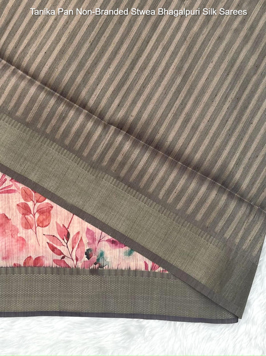 Tanika Pan Non-Branded Stwea Bhagalpuri Silk Sarees