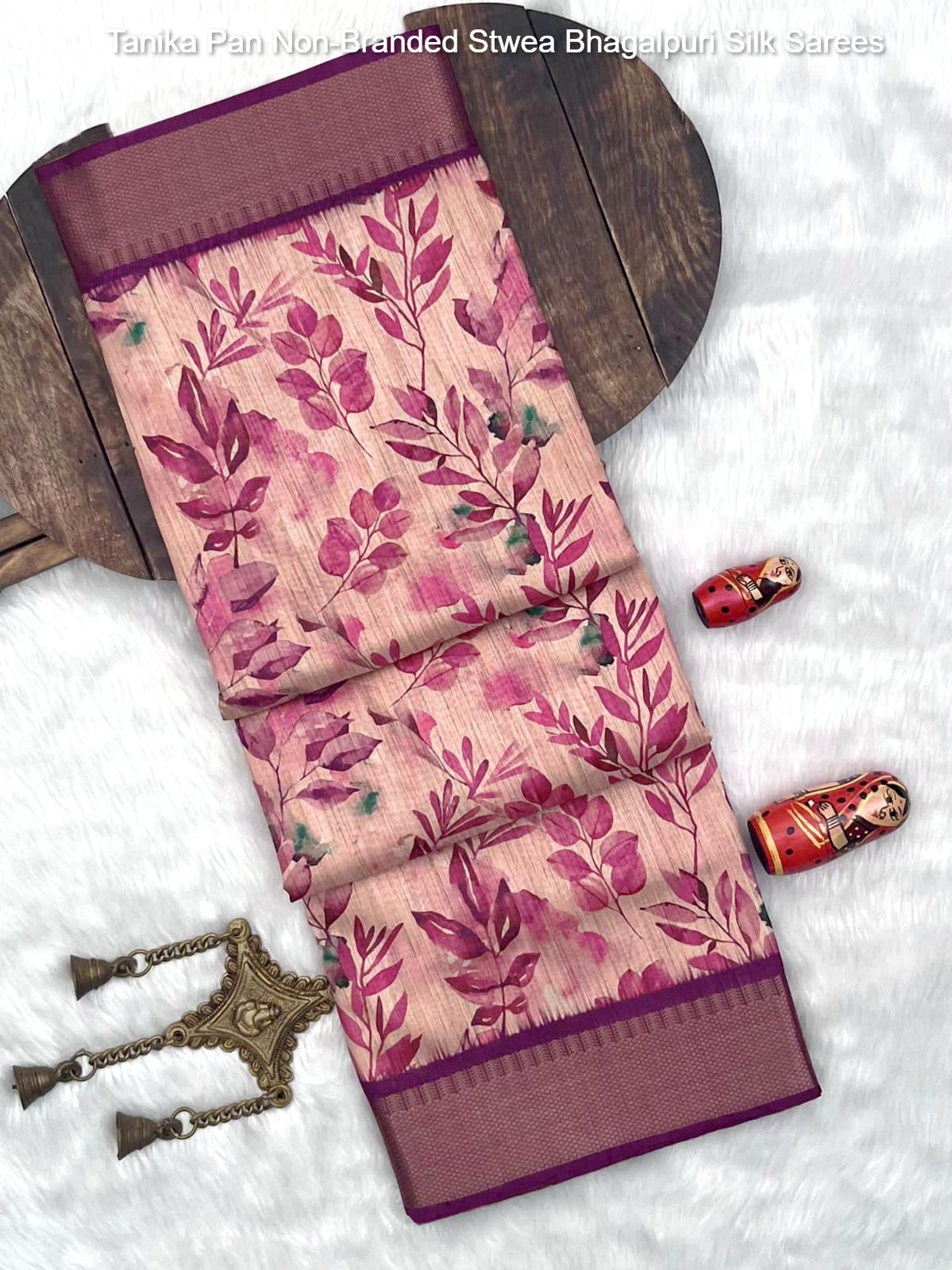 Tanika Pan Non-Branded Stwea Bhagalpuri Silk Sarees