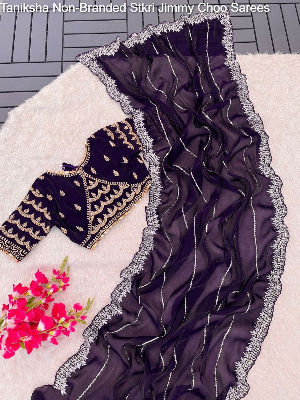 Taniksha Non-Branded Stkri Jimmy Choo Sarees