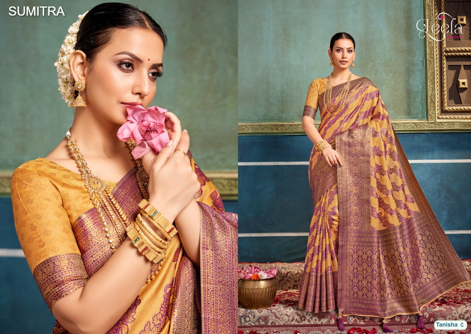 Tanisha-C Leela Sumitra Dyed Sarees