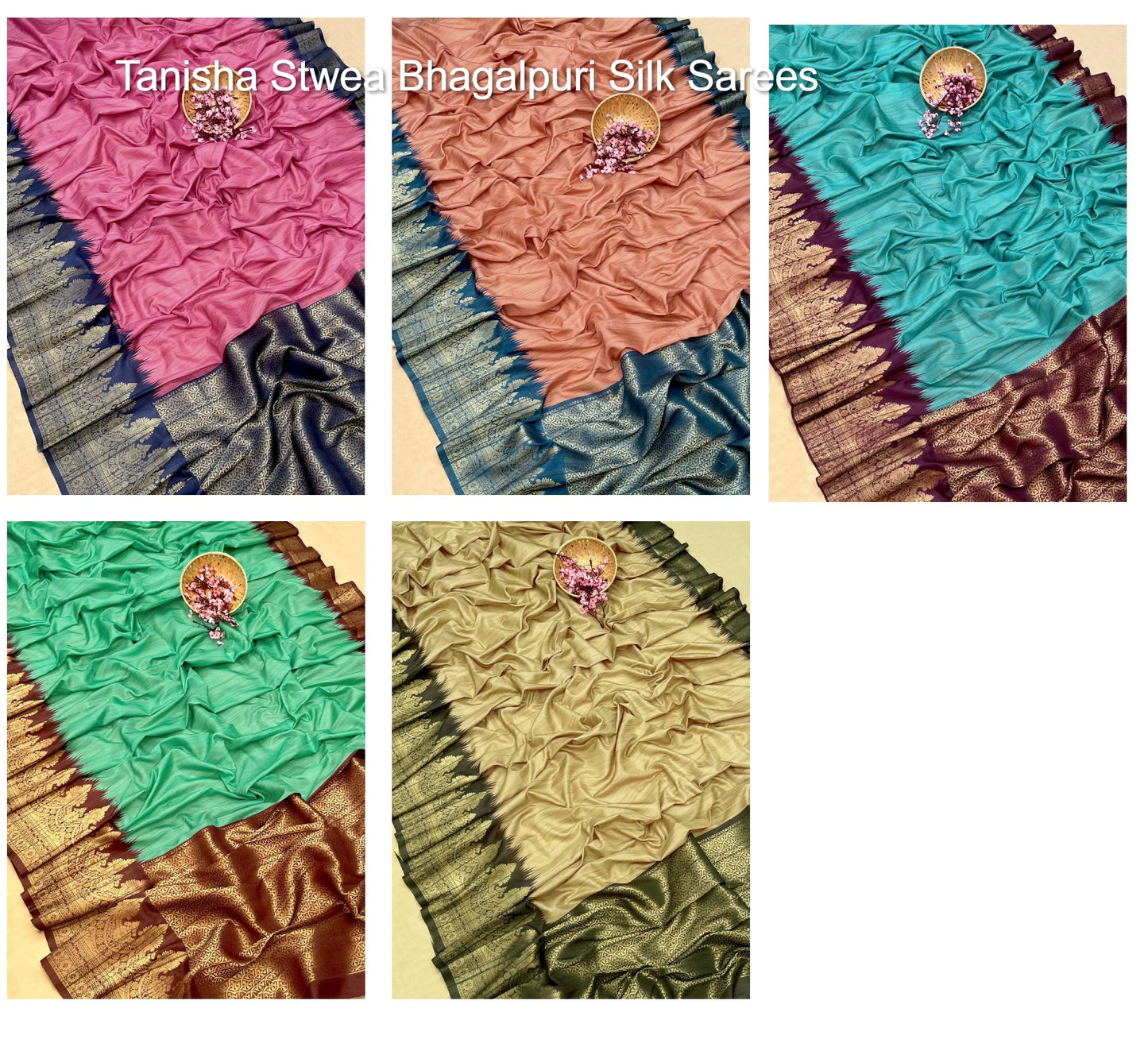 Tanisha Stwea Bhagalpuri Silk Sarees