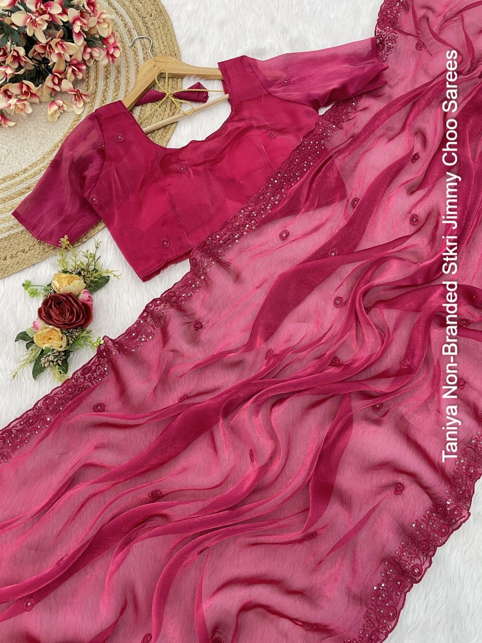 Taniya Non-Branded Stkri Jimmy Choo Sarees