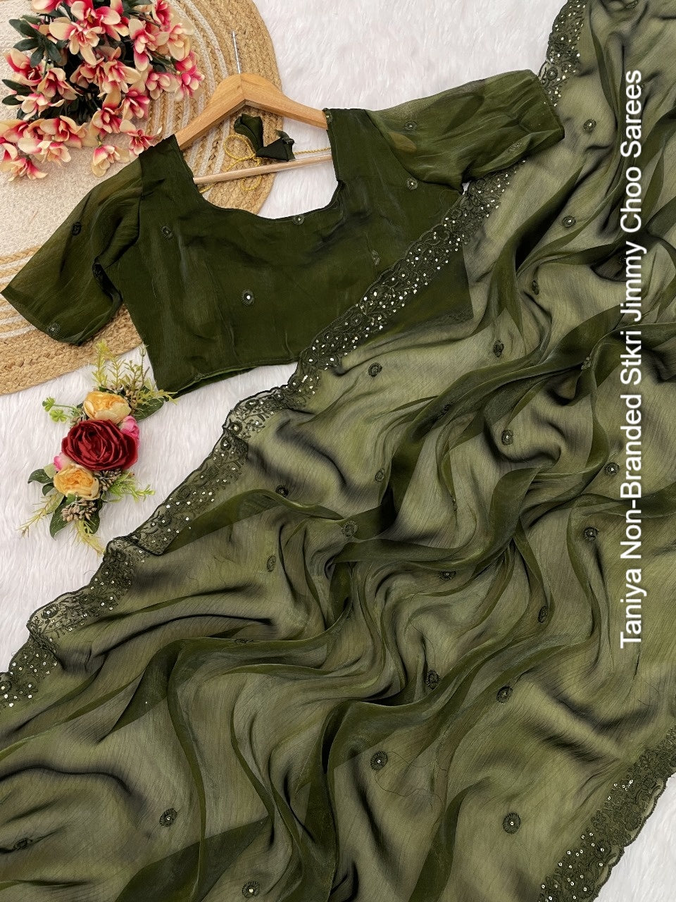 Taniya Non-Branded Stkri Jimmy Choo Sarees