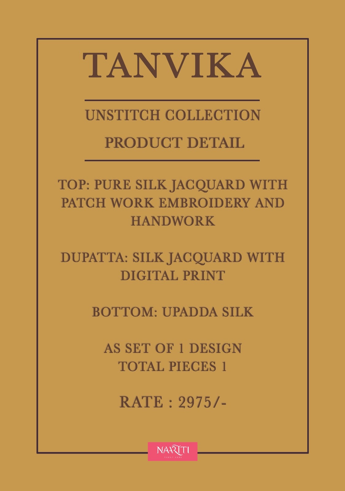 Tanvika Naariti Jacquard Unstitched Suits