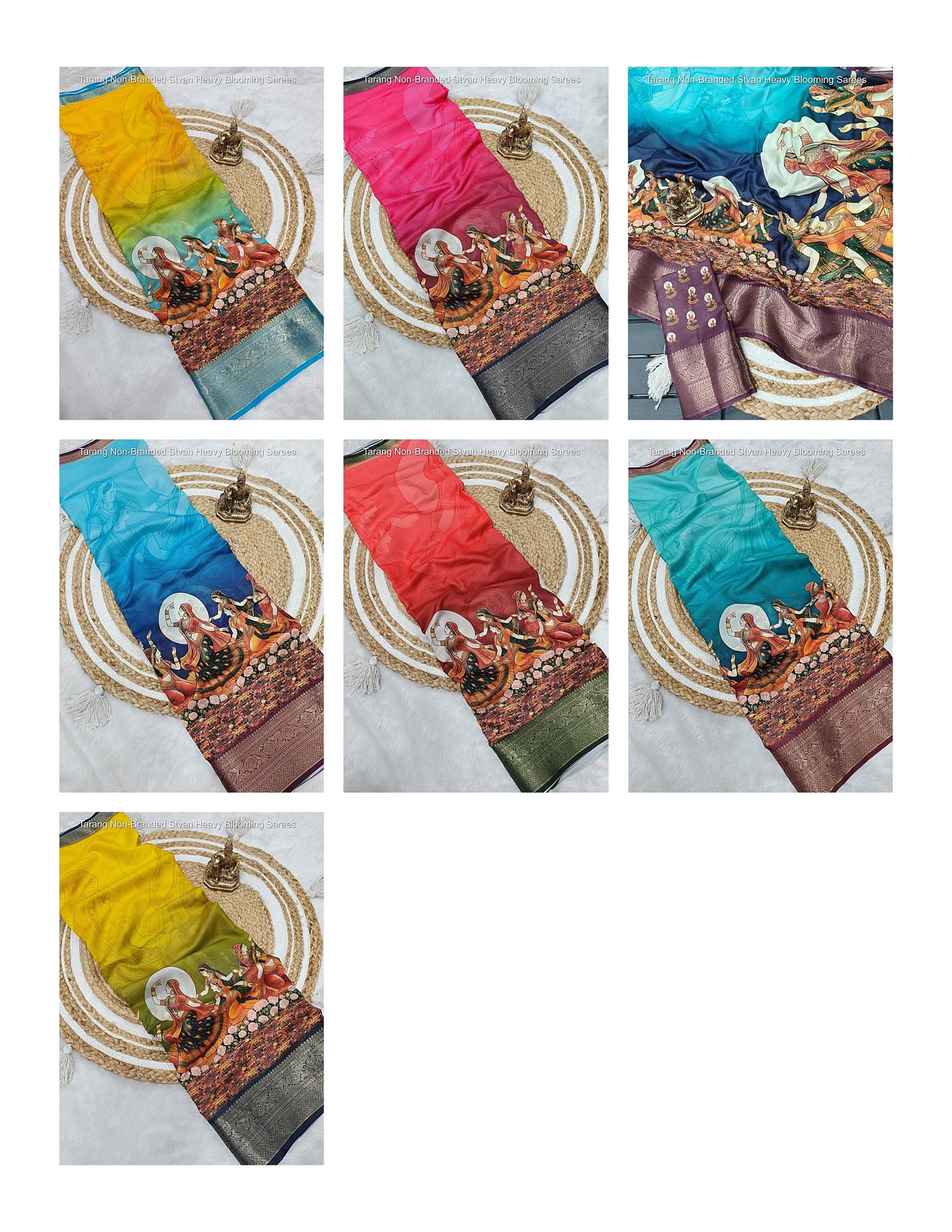 Tarang Non-Branded Stvan Heavy Blooming Sarees