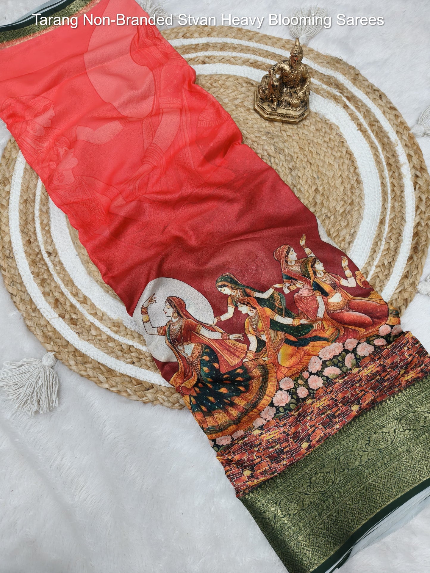 Tarang Non-Branded Stvan Heavy Blooming Sarees