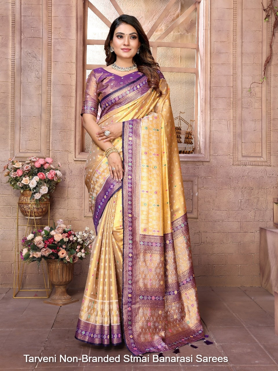 Tarveni Non-Branded Stmai Banarasi Sarees