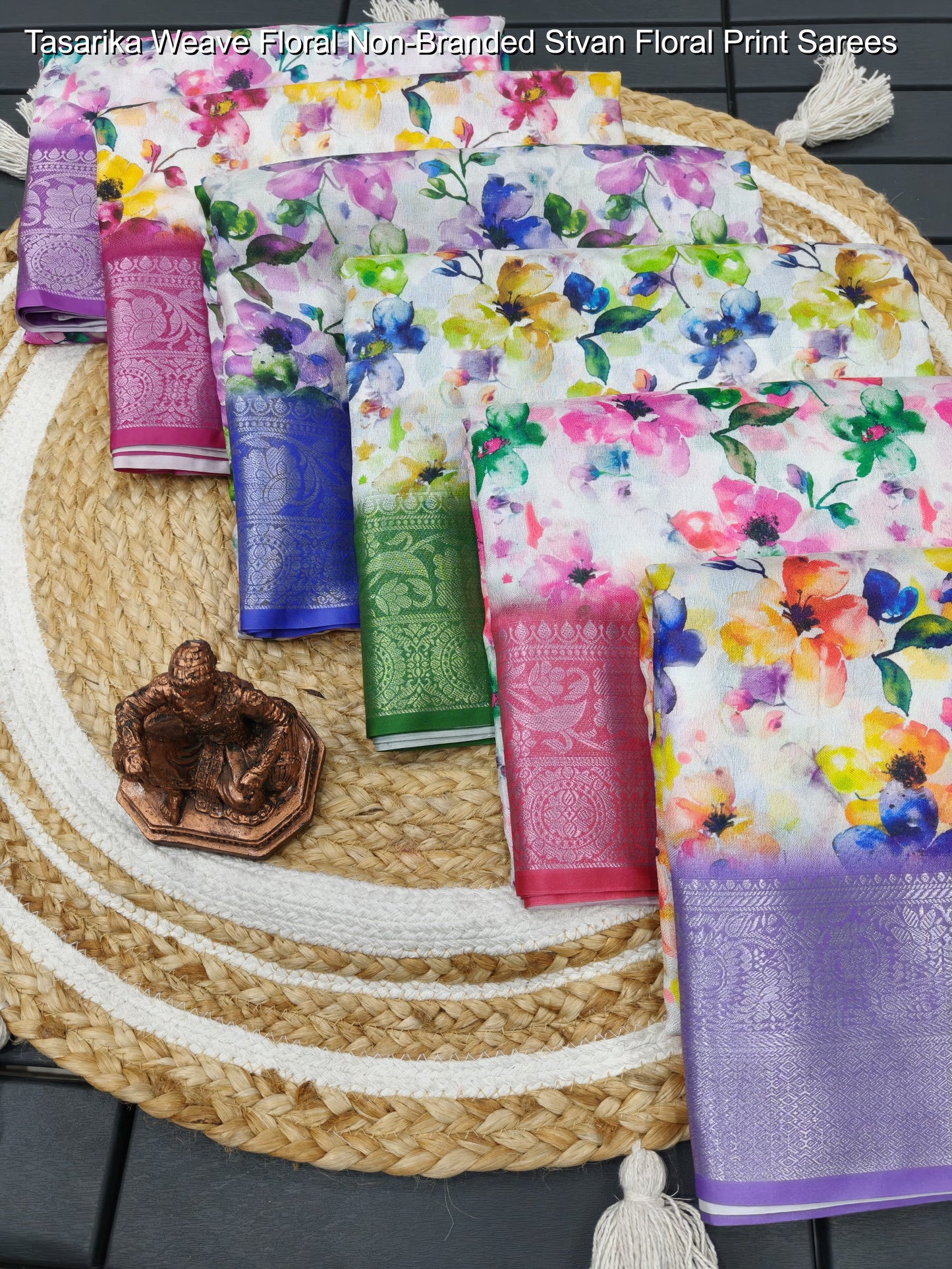 Tasarika Weave Floral Non-Branded Stvan Floral Print Sarees