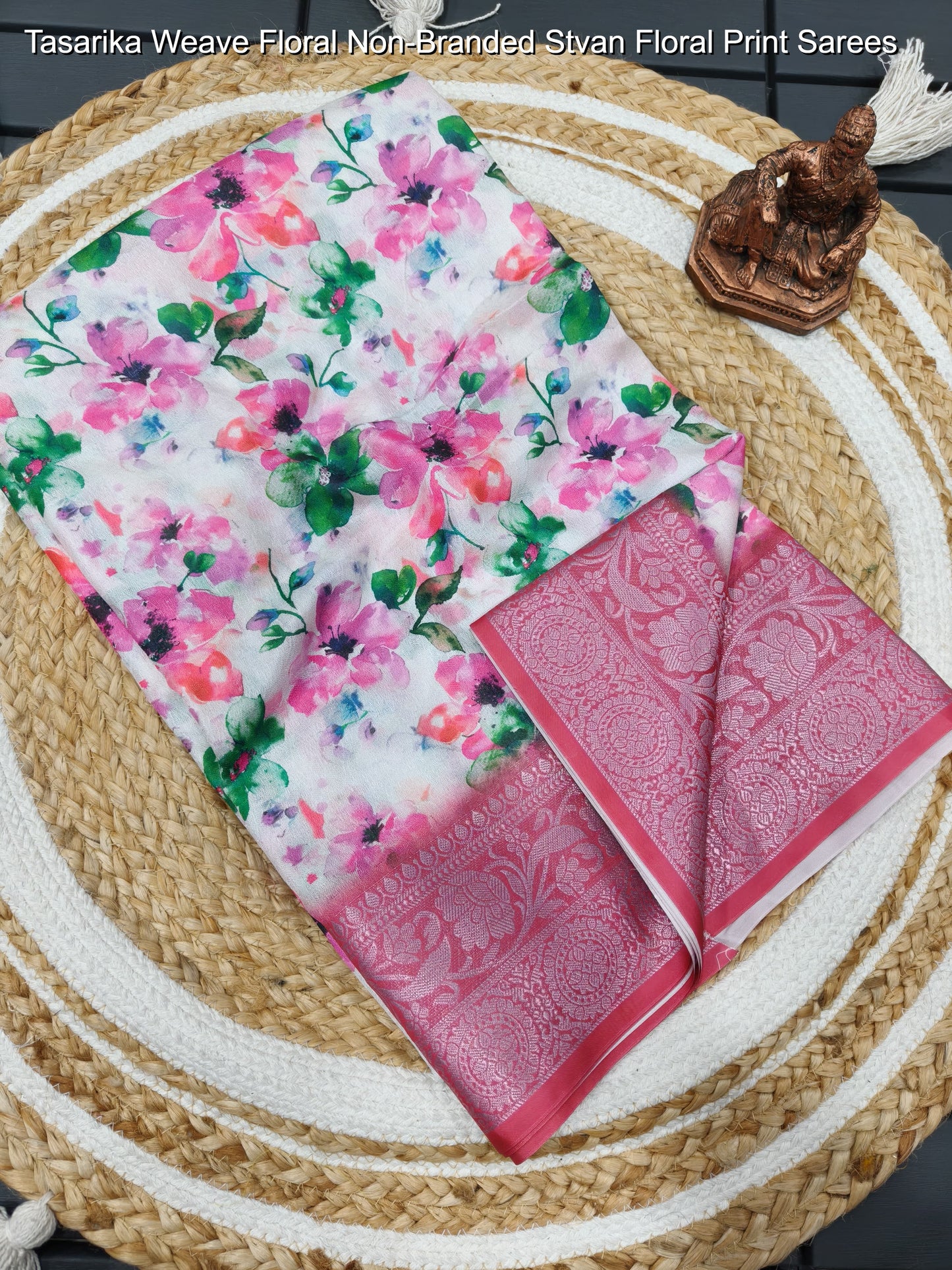 Tasarika Weave Floral Non-Branded Stvan Floral Print Sarees