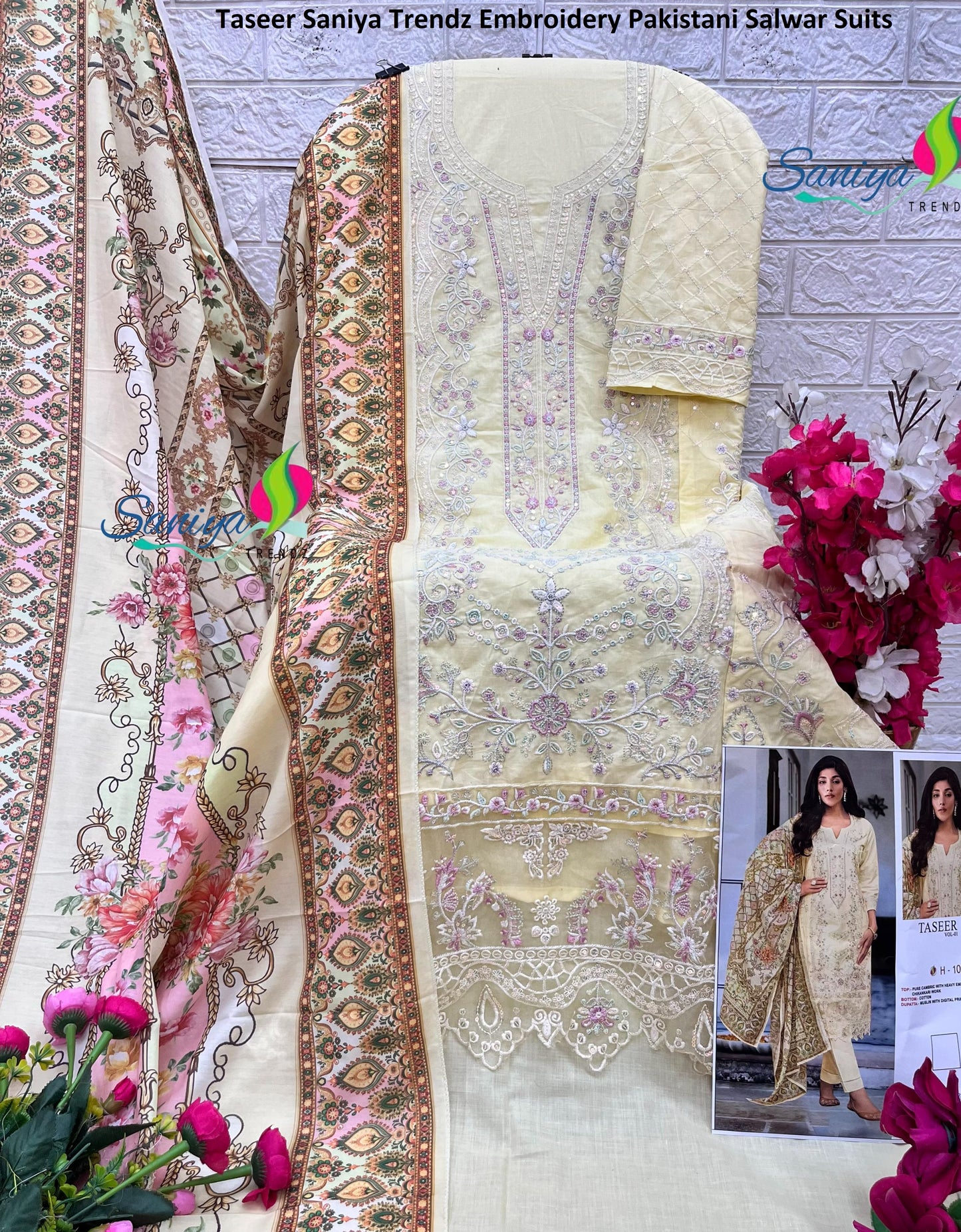 Taseer Saniya Trendz Embroidery Pakistani Salwar Suits