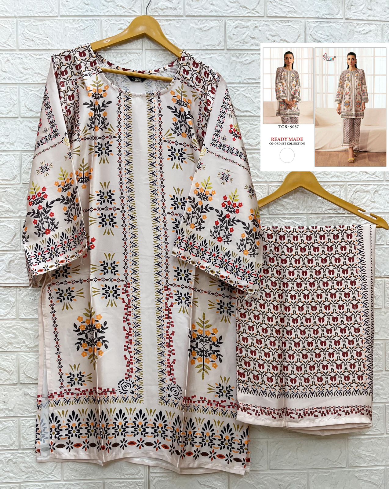 Tcs-9037 Karachi Shree Fabs Satin Co Ord Set