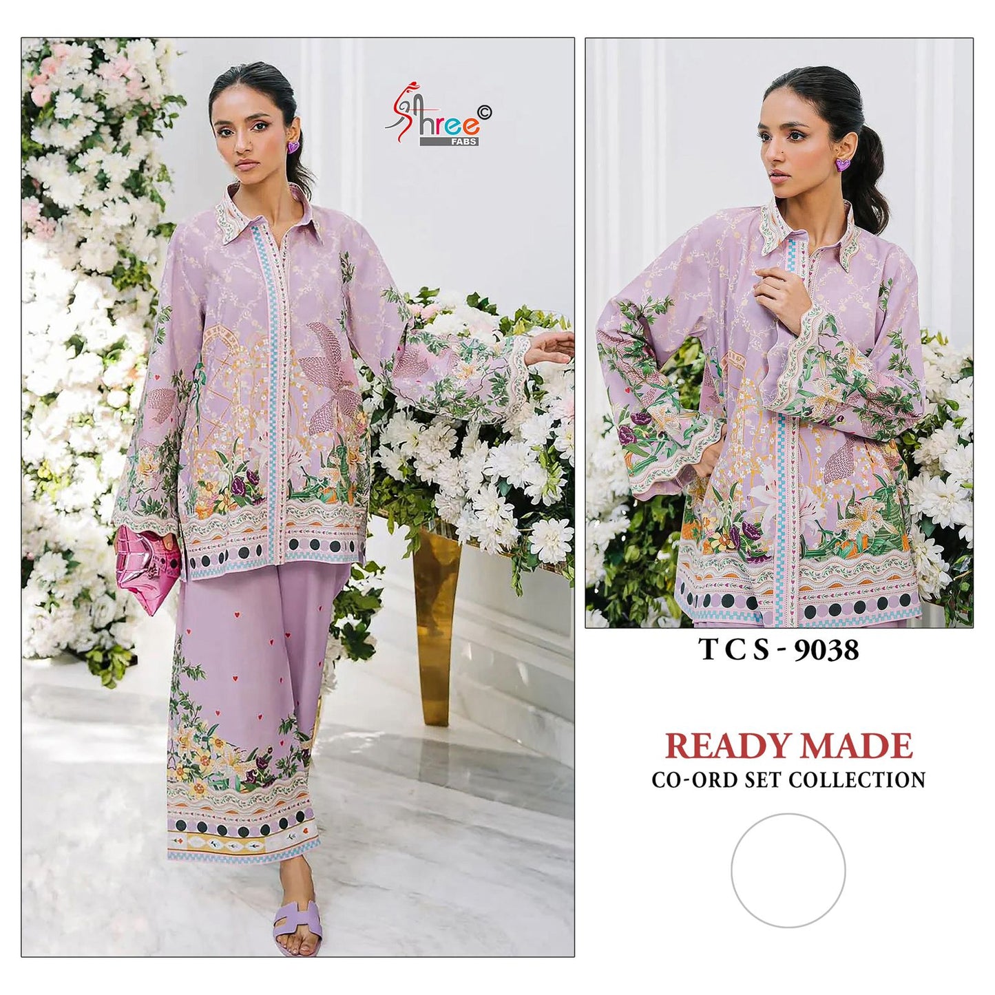 Tcs-9038 Karachi Shree Fabs Satin Co Ord Set