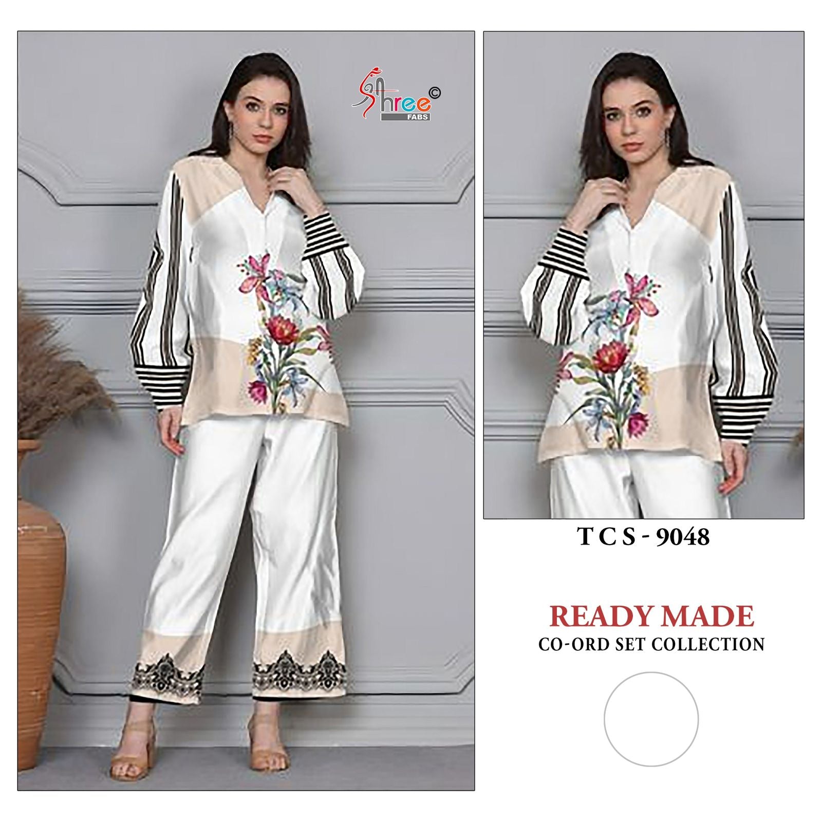 Tcs-9048 Karachi Shree Fabs Satin Co Ord Set