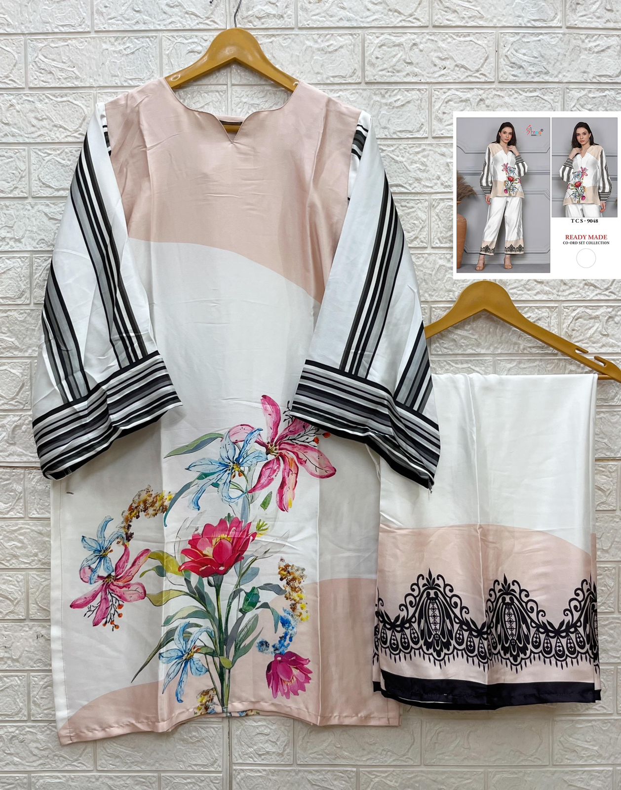 Tcs-9048 Karachi Shree Fabs Satin Co Ord Set