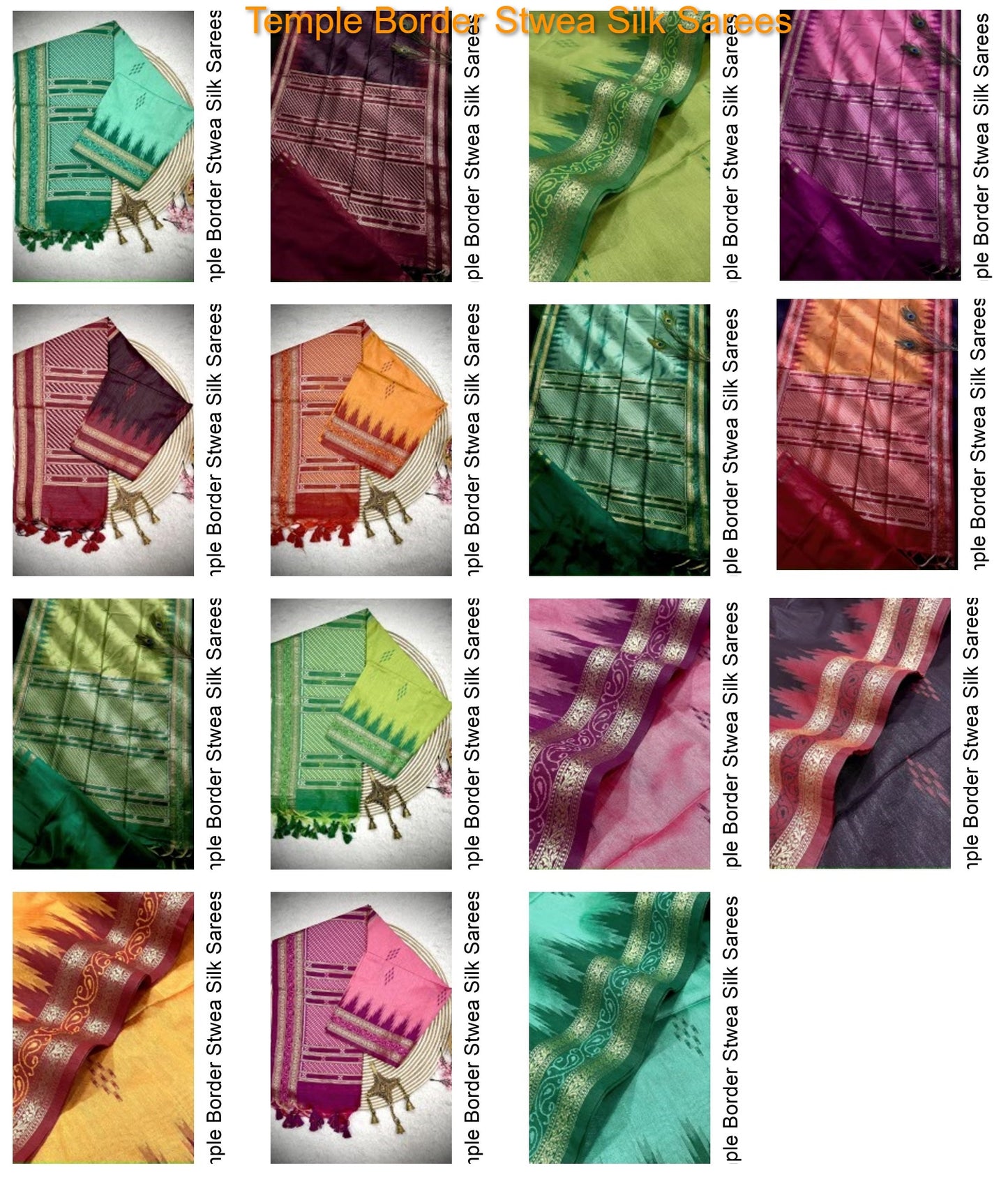 Temple Border Stwea Silk Sarees