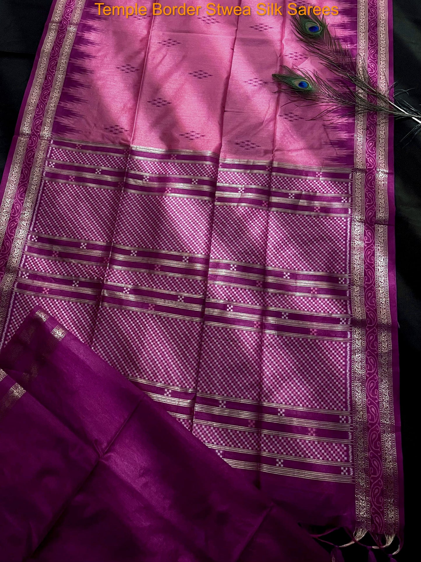 Temple Border Stwea Silk Sarees
