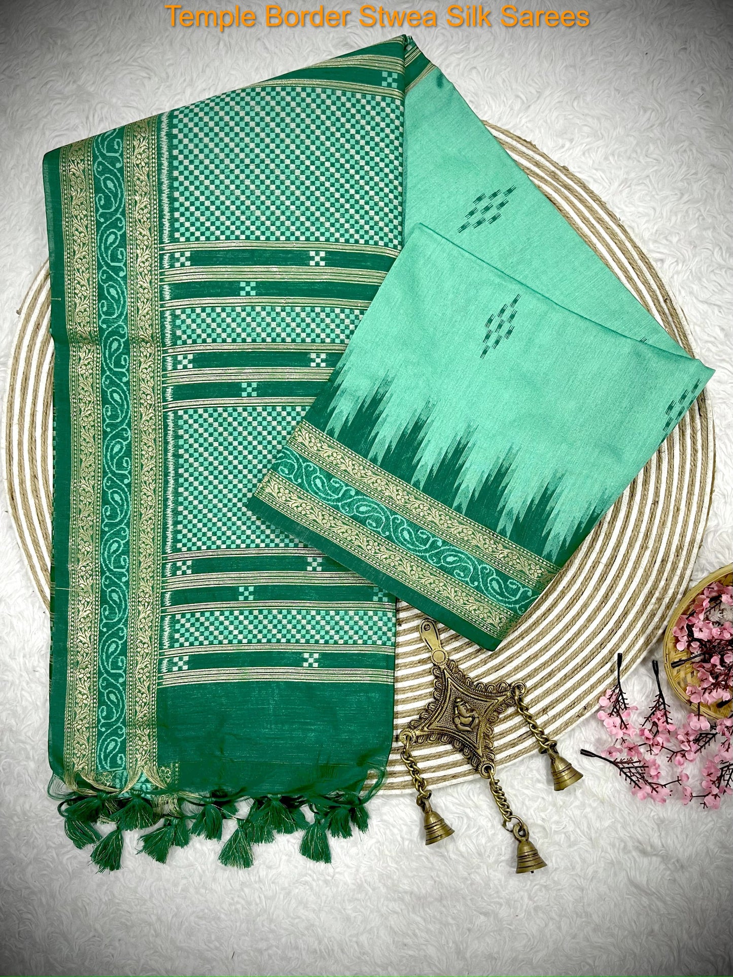 Temple Border Stwea Silk Sarees