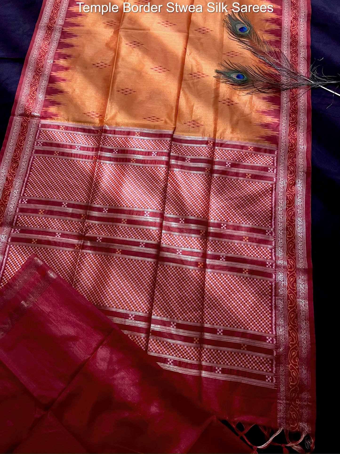 Temple Border Stwea Silk Sarees