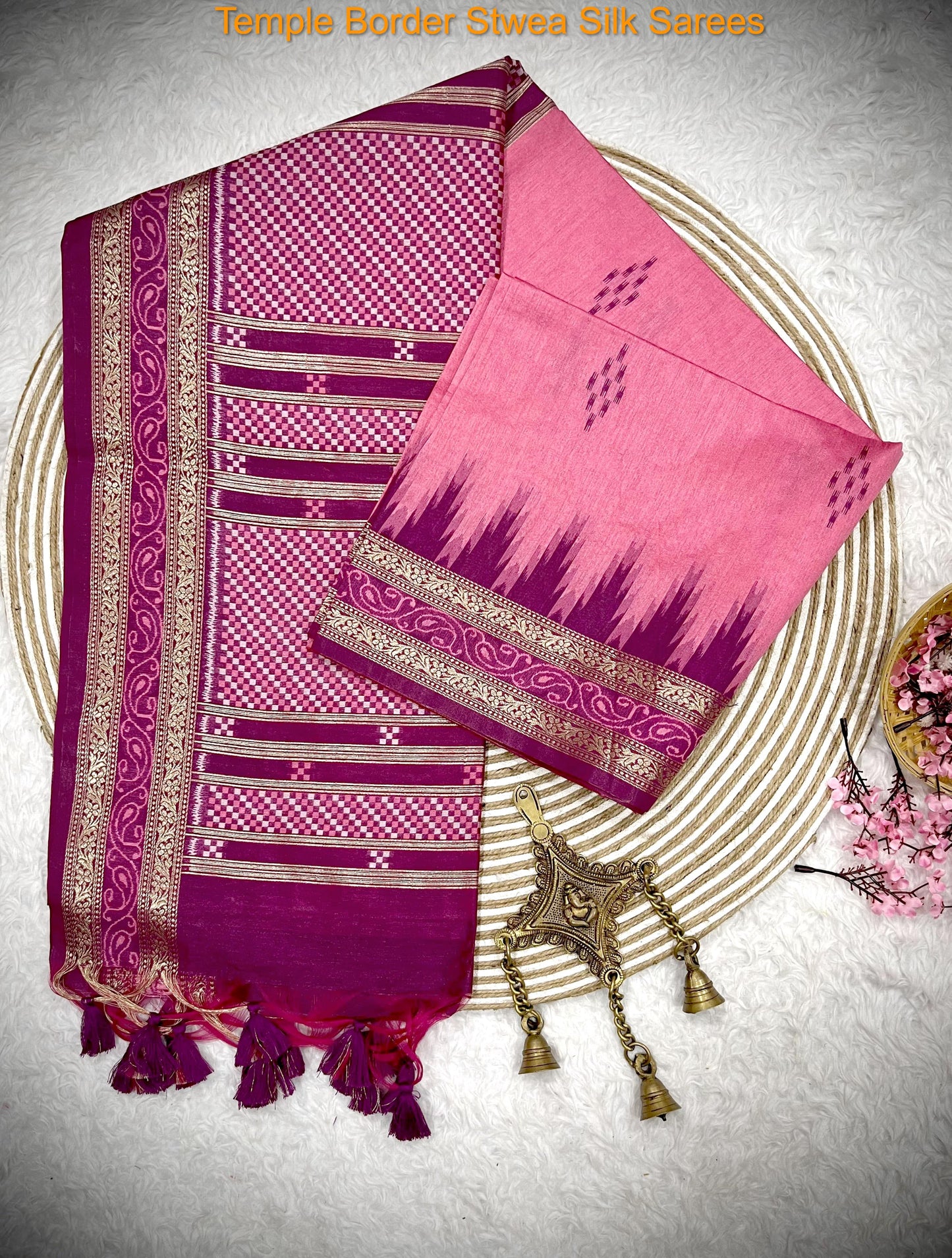 Temple Border Stwea Silk Sarees
