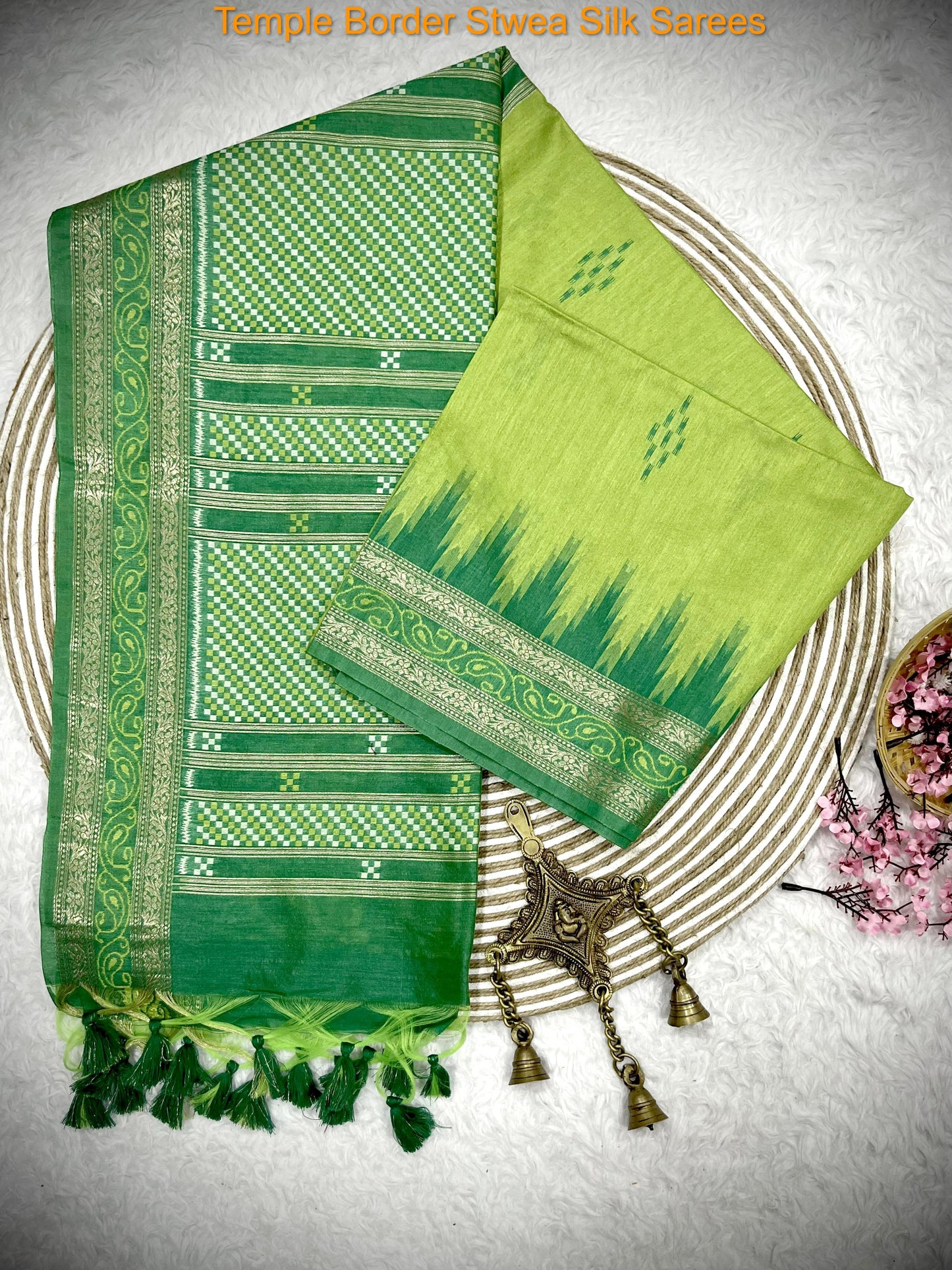 Temple Border Stwea Silk Sarees