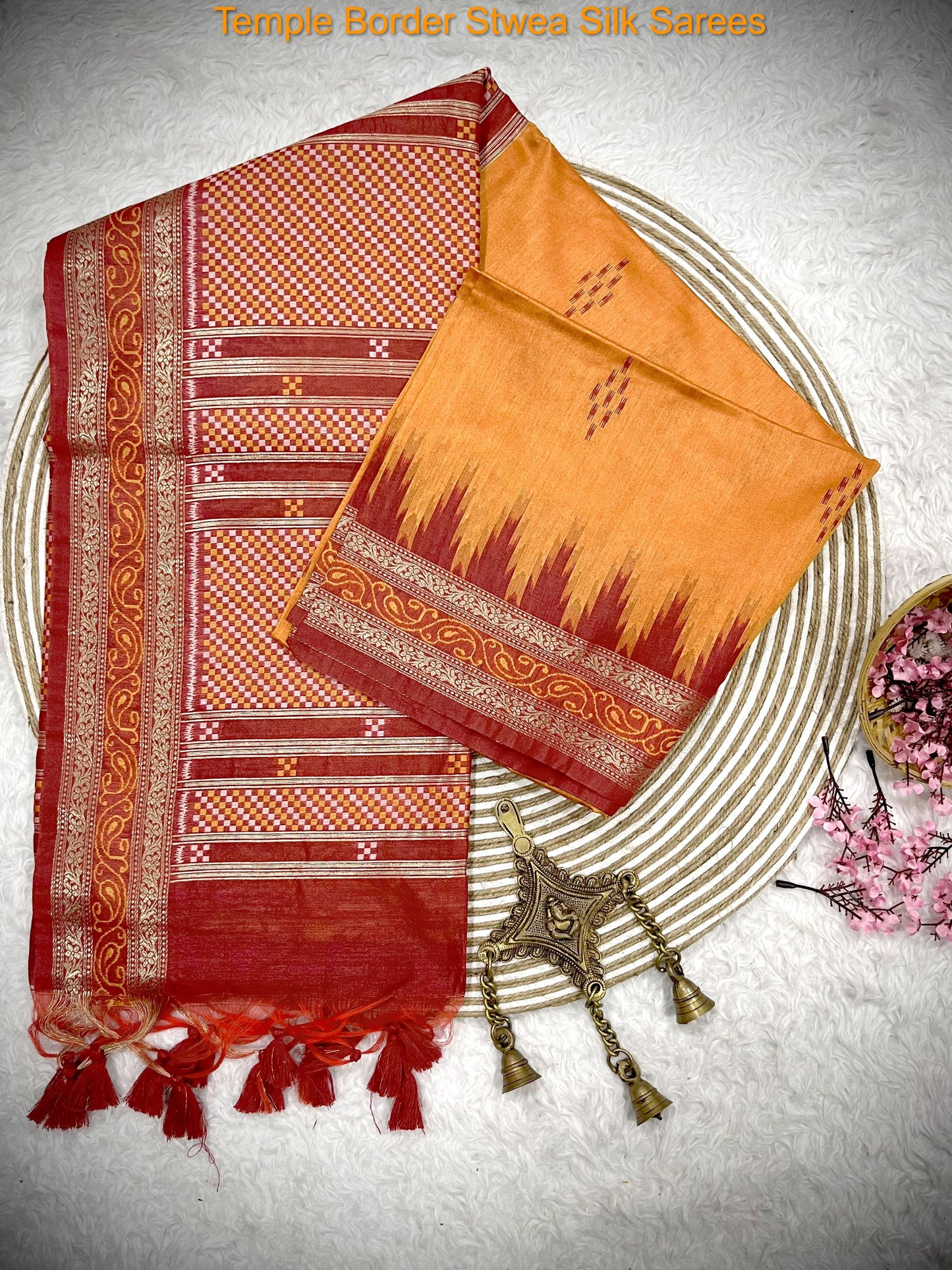 Temple Border Stwea Silk Sarees