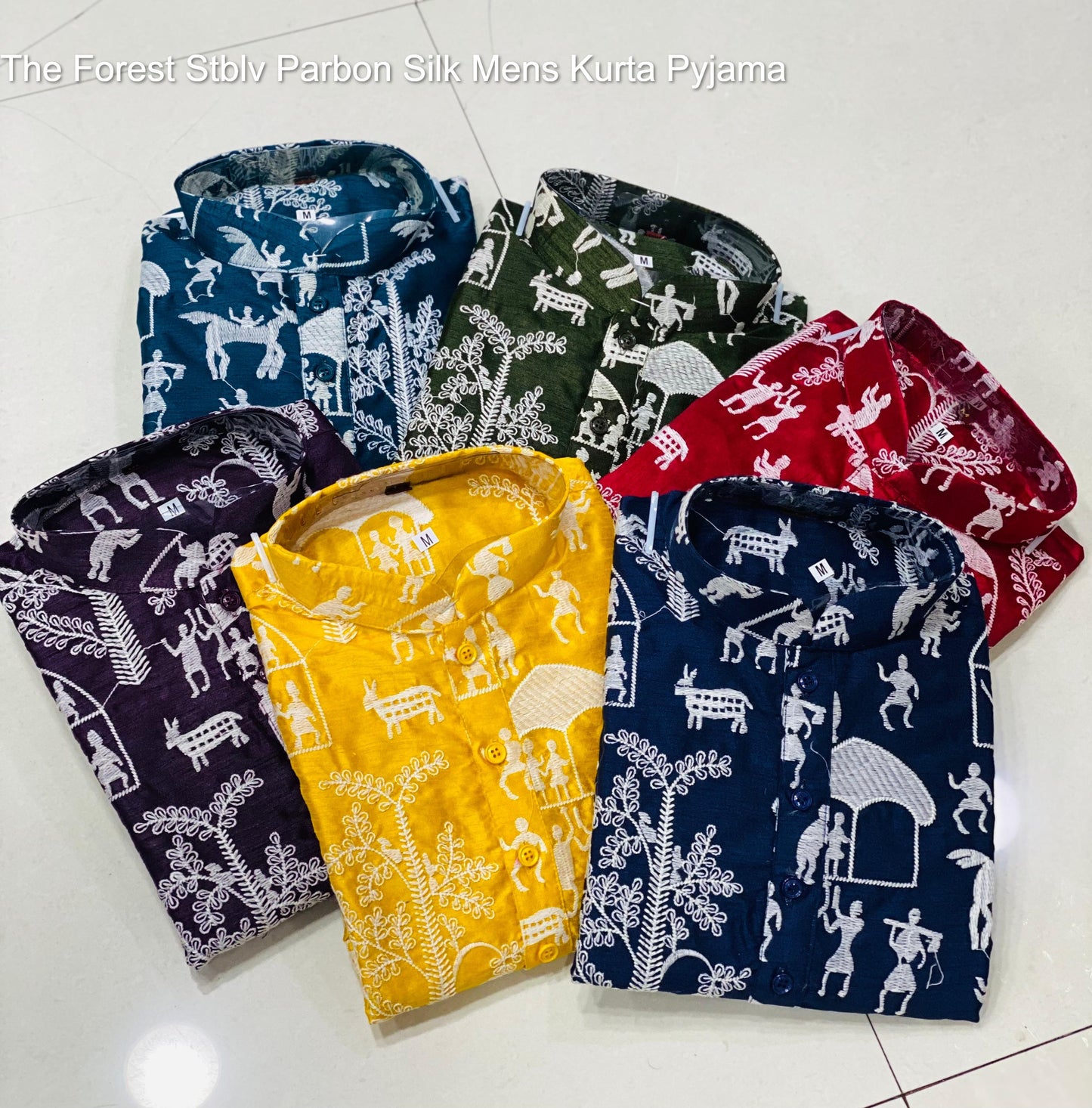 The Forest Stblv Parbon Silk Mens Kurta Pyjama