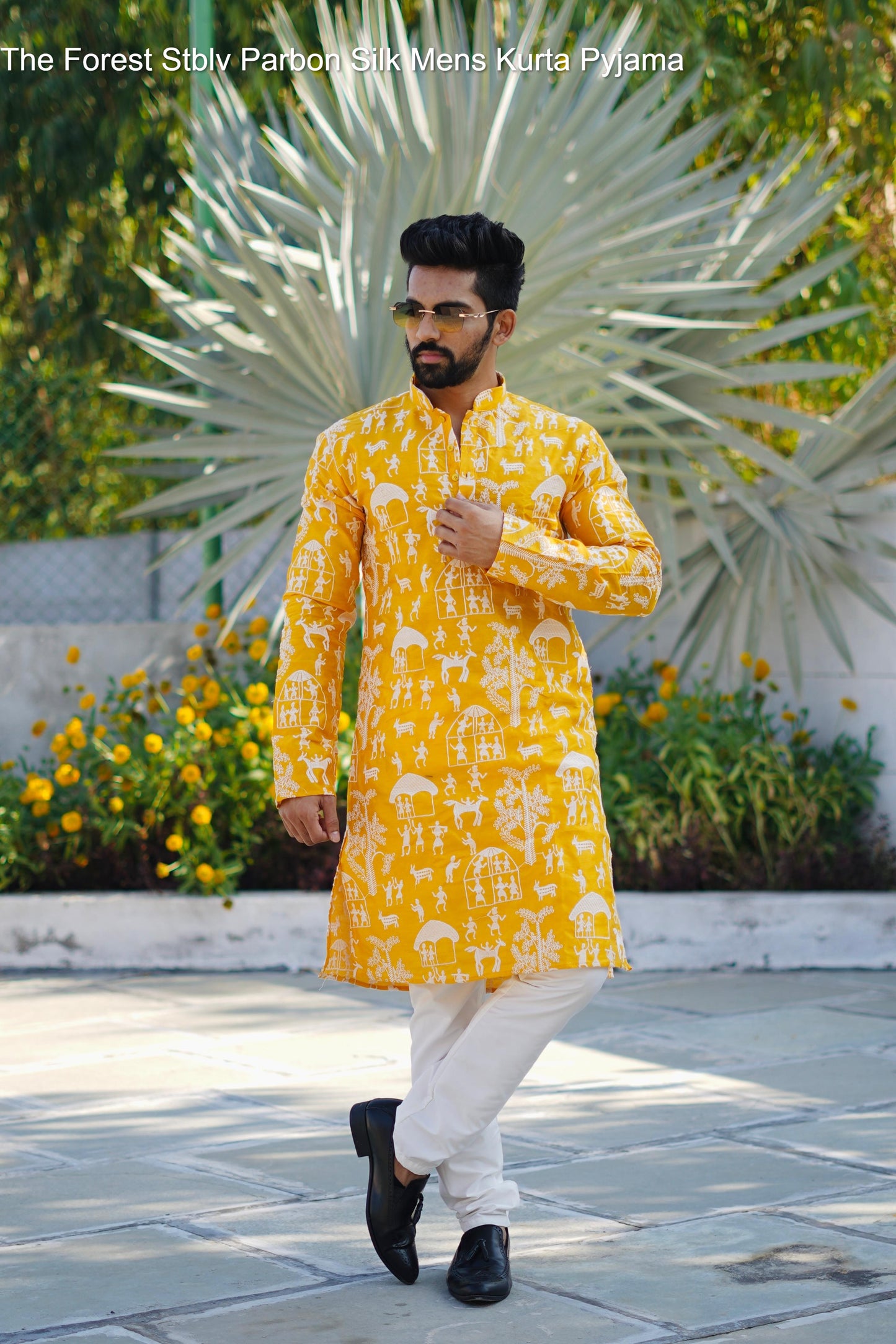 The Forest Stblv Parbon Silk Mens Kurta Pyjama