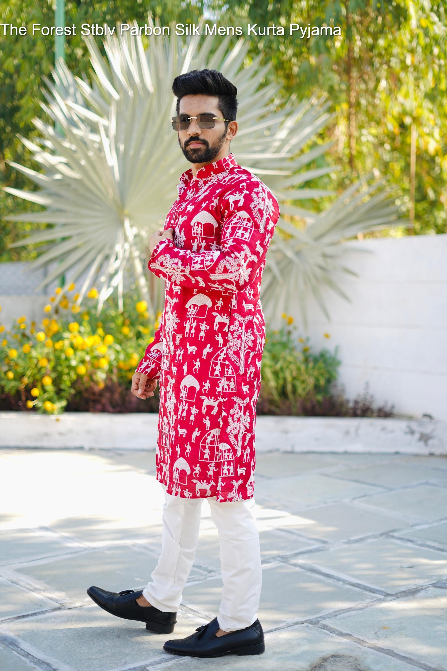 The Forest Stblv Parbon Silk Mens Kurta Pyjama
