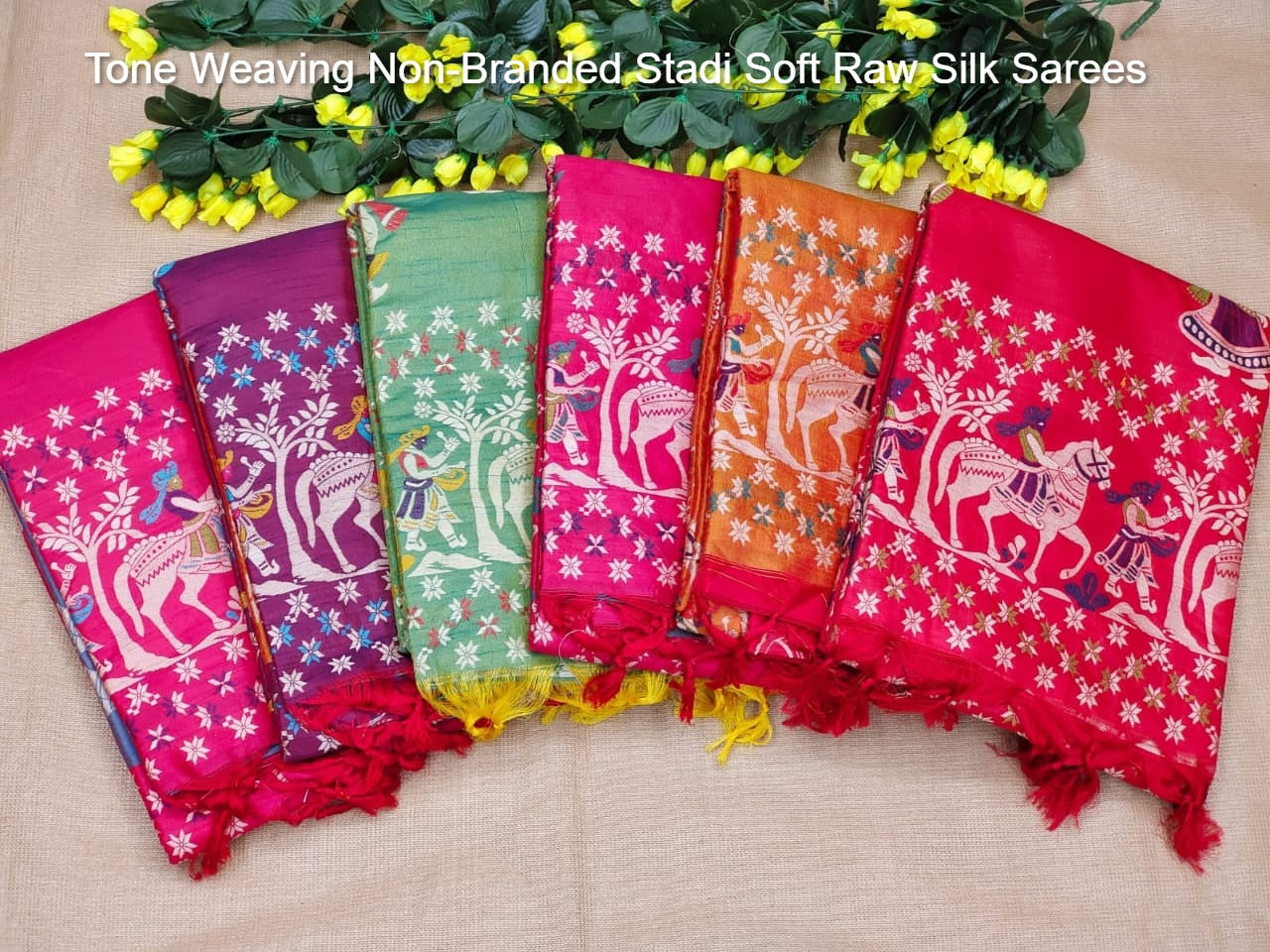 Tone Weaving Non-Branded Stadi Soft Raw Silk Sarees