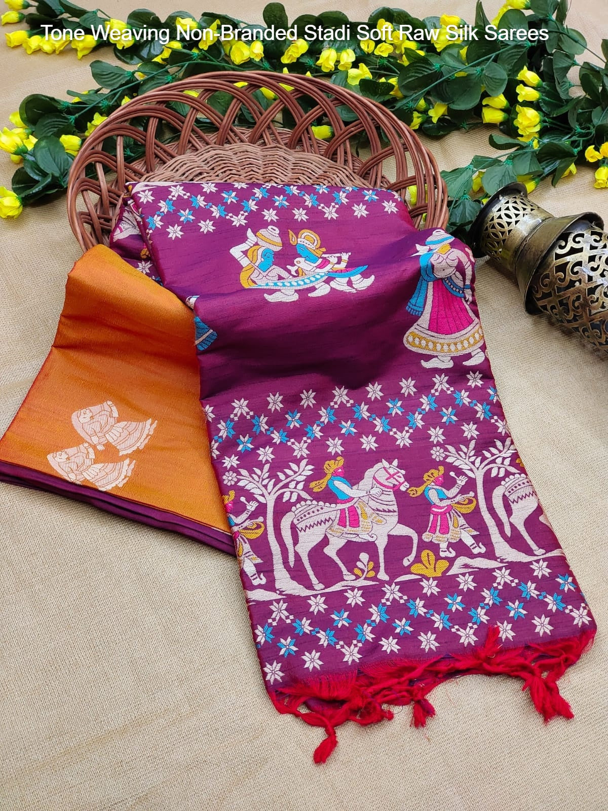 Tone Weaving Non-Branded Stadi Soft Raw Silk Sarees