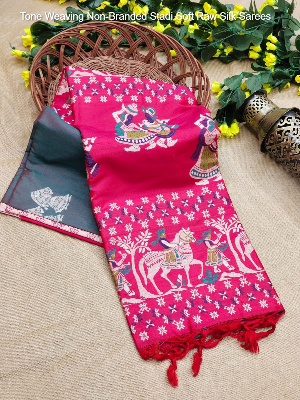 Tone Weaving Non-Branded Stadi Soft Raw Silk Sarees