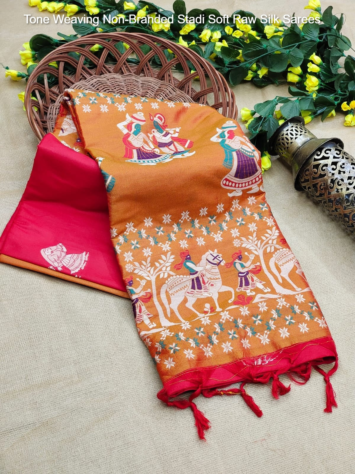 Tone Weaving Non-Branded Stadi Soft Raw Silk Sarees
