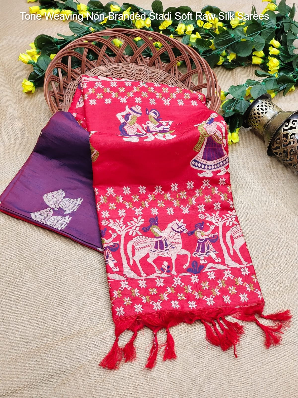 Tone Weaving Non-Branded Stadi Soft Raw Silk Sarees