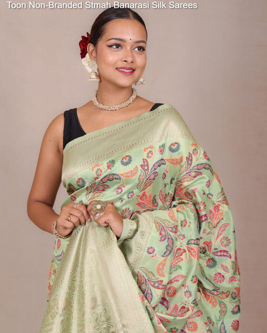 Toon Non-Branded Stmah Banarasi Silk Sarees