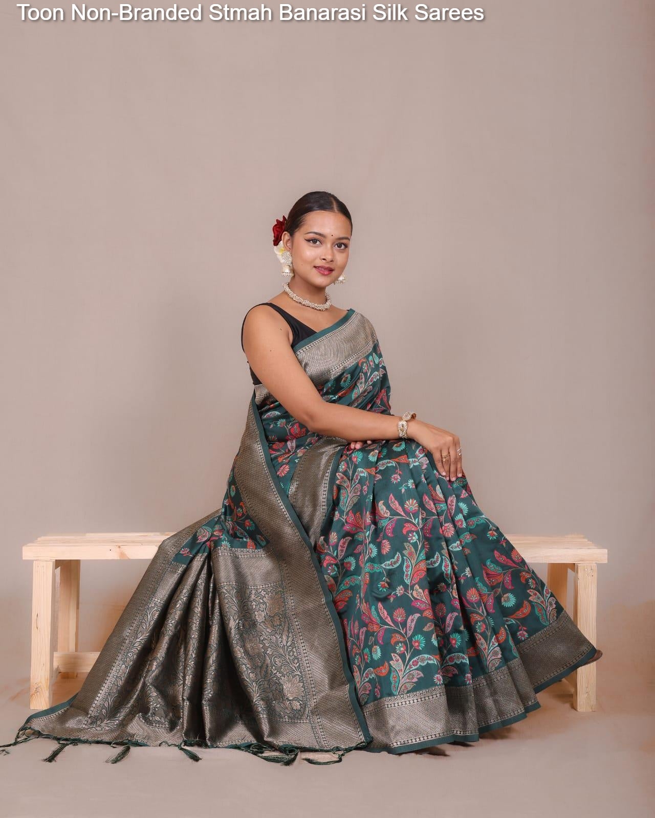 Toon Non-Branded Stmah Banarasi Silk Sarees