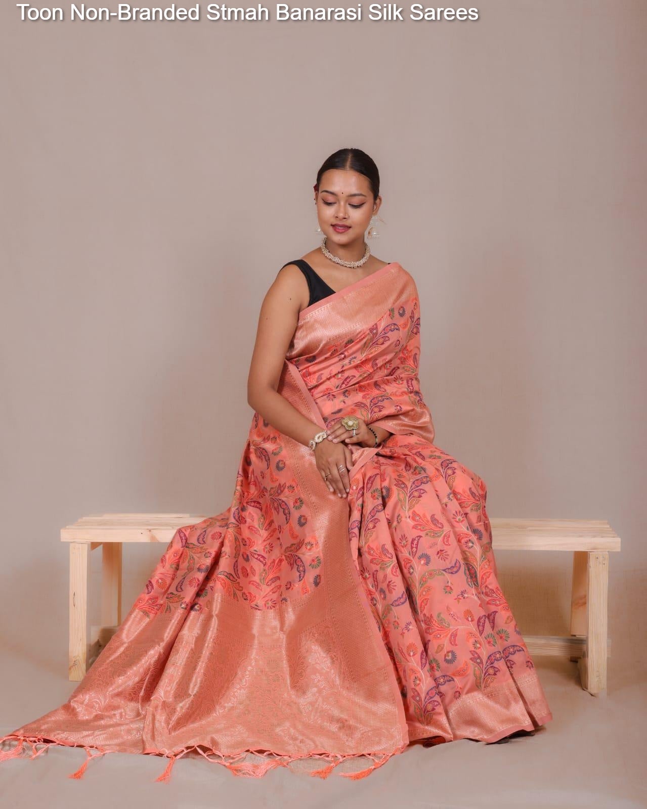 Toon Non-Branded Stmah Banarasi Silk Sarees