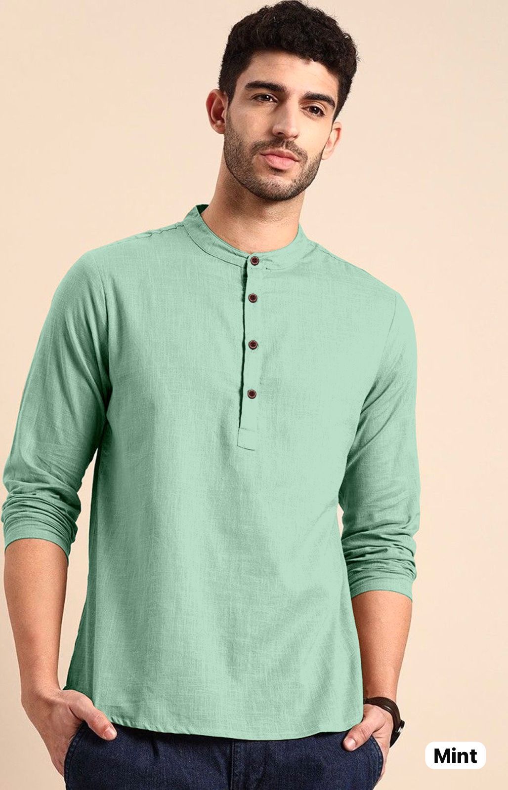Tradition Mint Bluehills Short Mens Kurta