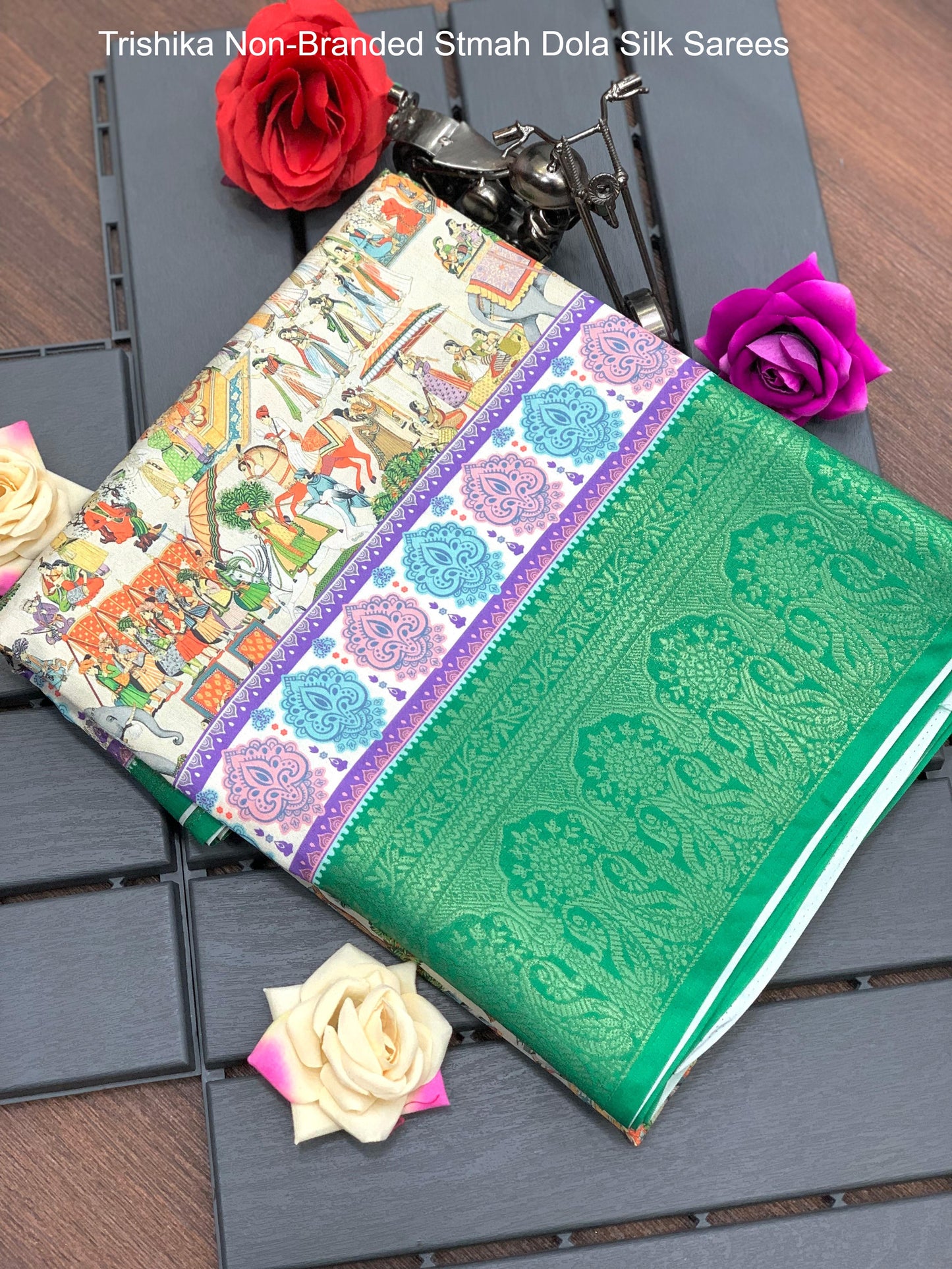 Trishika Non-Branded Stmah Dola Silk Sarees