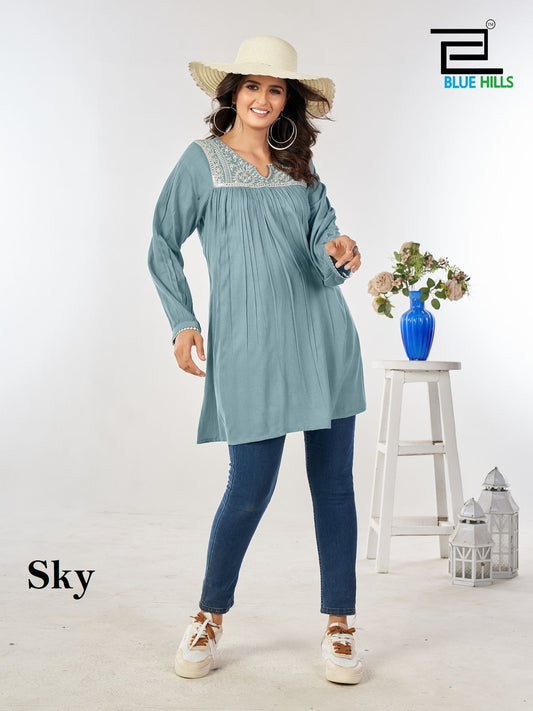 Tunic Nx Sky Bluehills Rayon Women Top