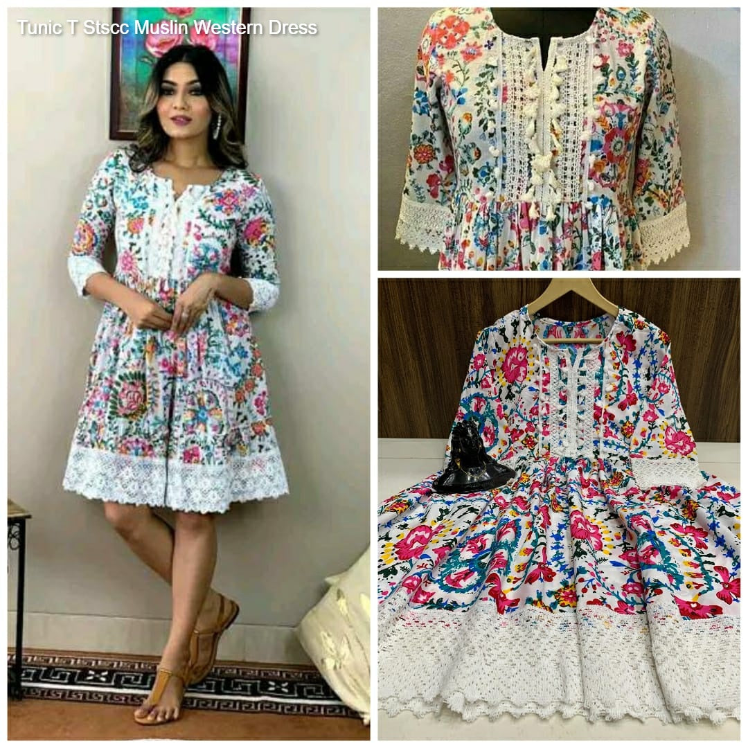 Tunic T Stscc Muslin Western Dress