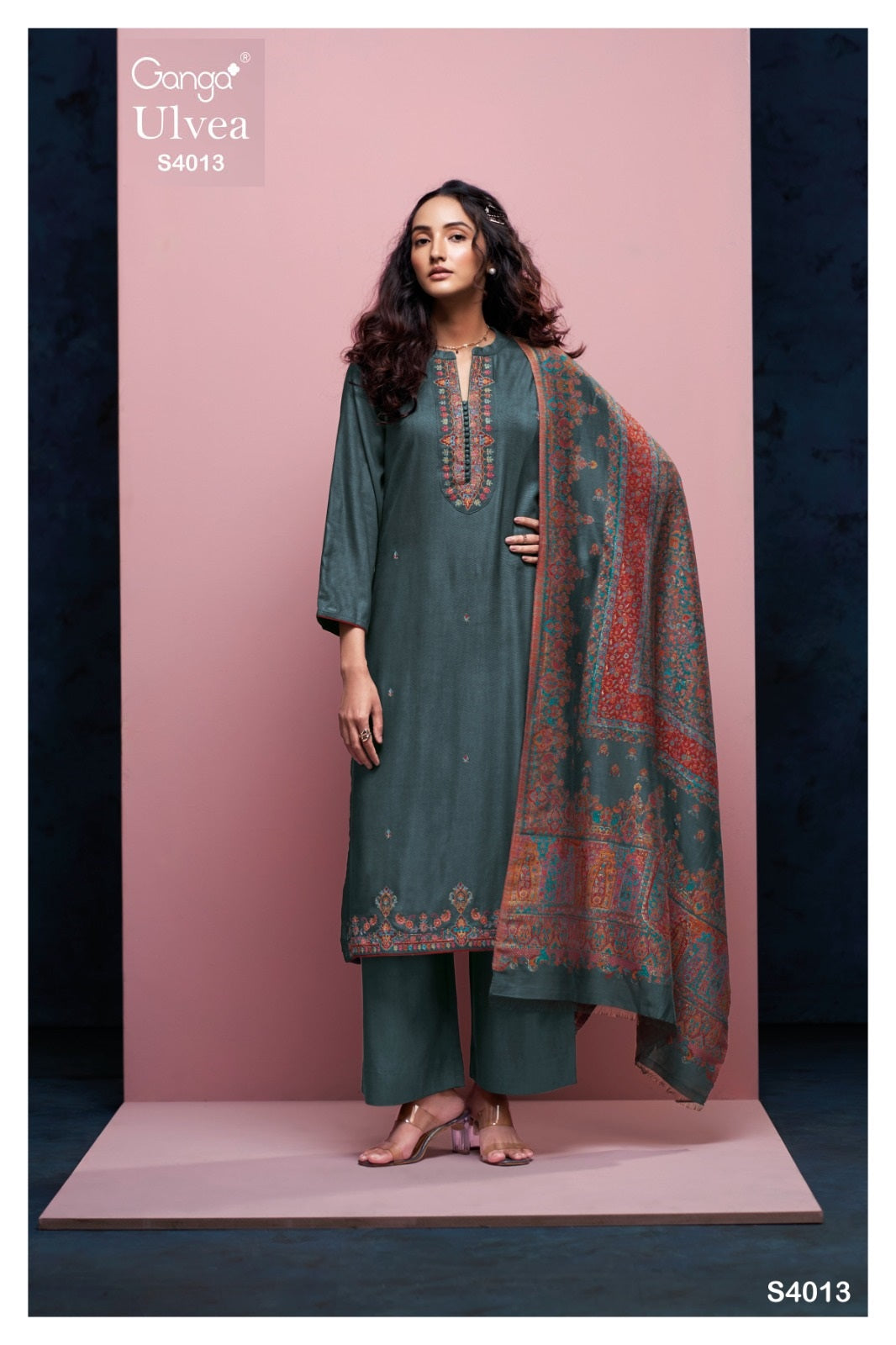 Ulvea 4013 Ganga Embroidery Unstitched Suits