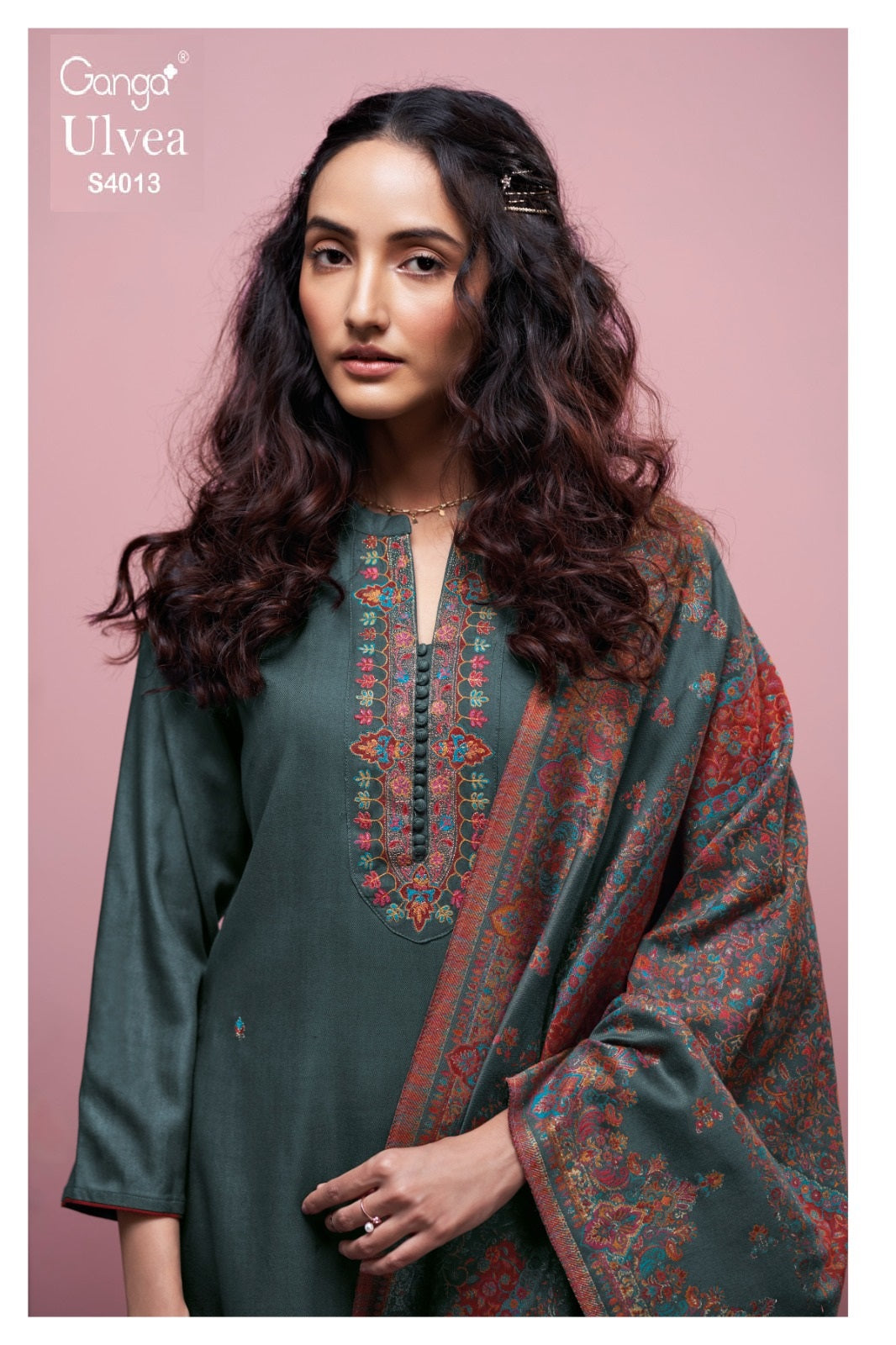 Ulvea 4013 Ganga Embroidery Unstitched Suits